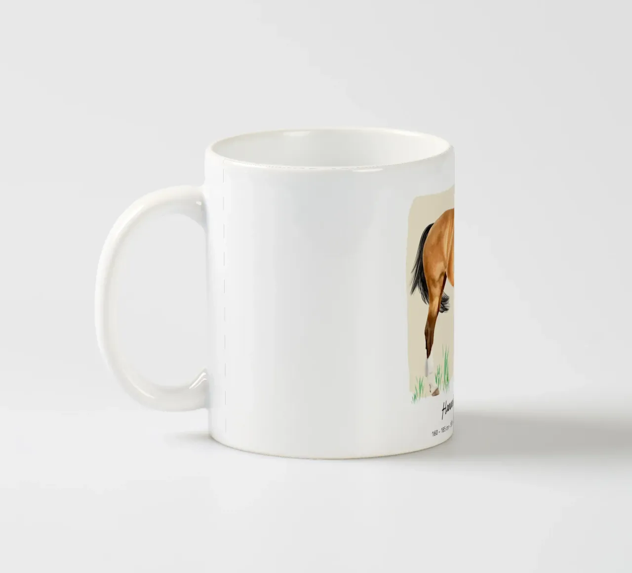 Hannoveraner • Pferde Illustration tazza in ceramica da Moonlit Illustrations