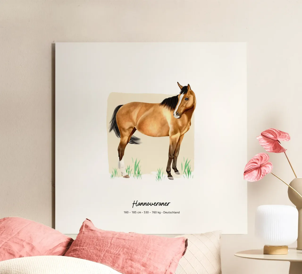 Hannoveraner • Pferde Illustration alluminio dibond da Moonlit Illustrations