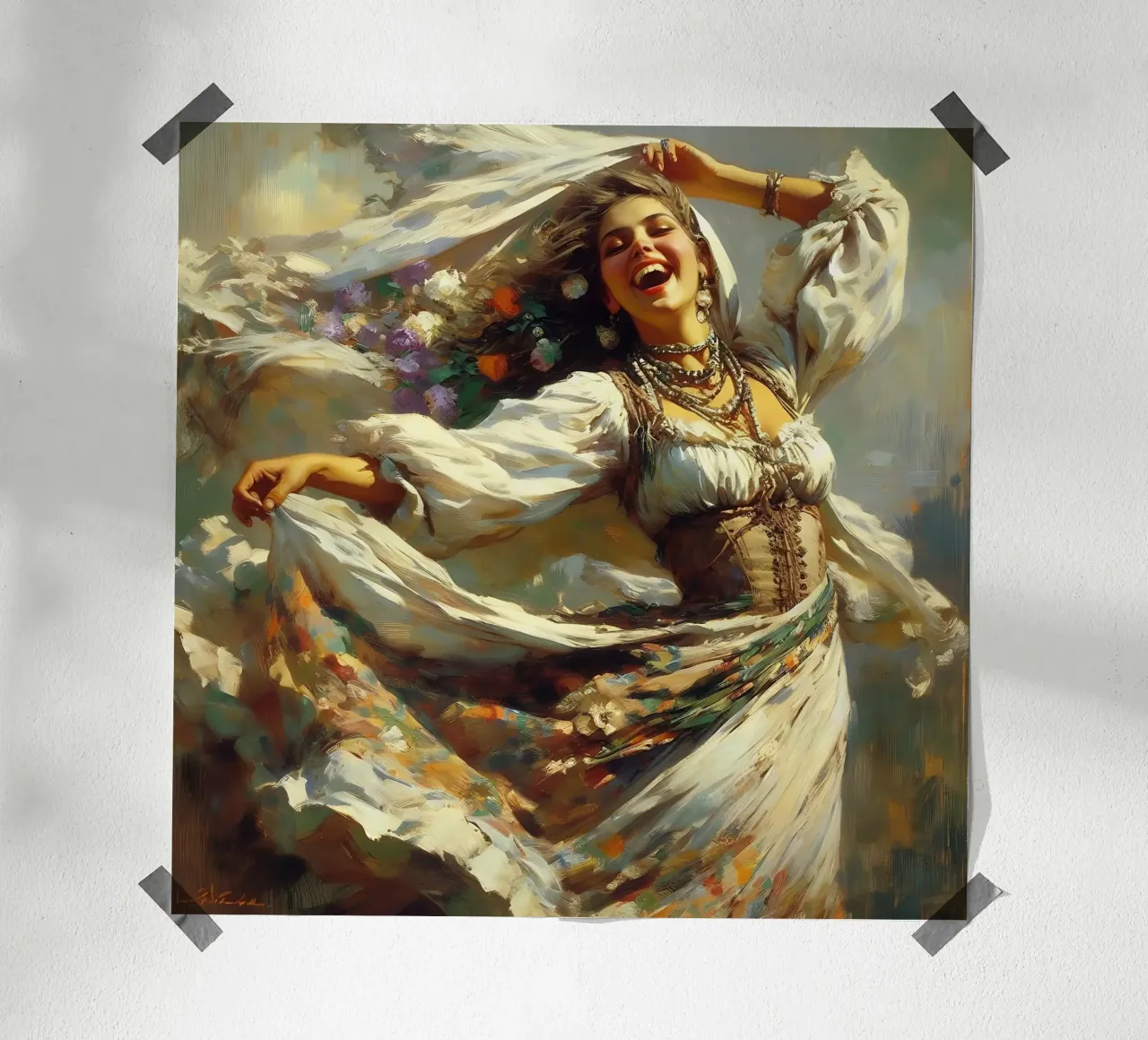 Danza poster con telaio in legno da nomad