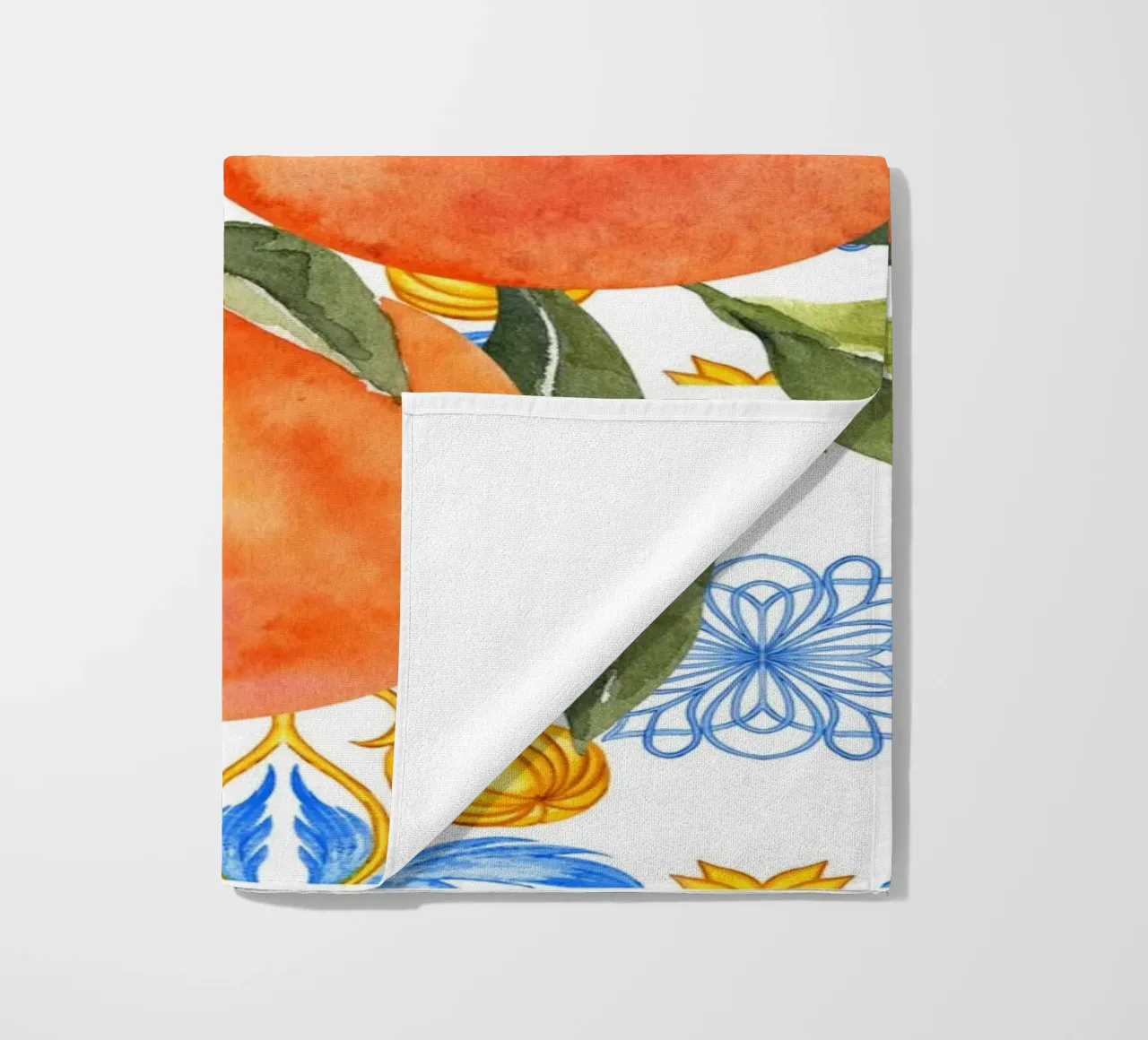 Orange Mediterranean Tile Print telo mare da Bella Studio