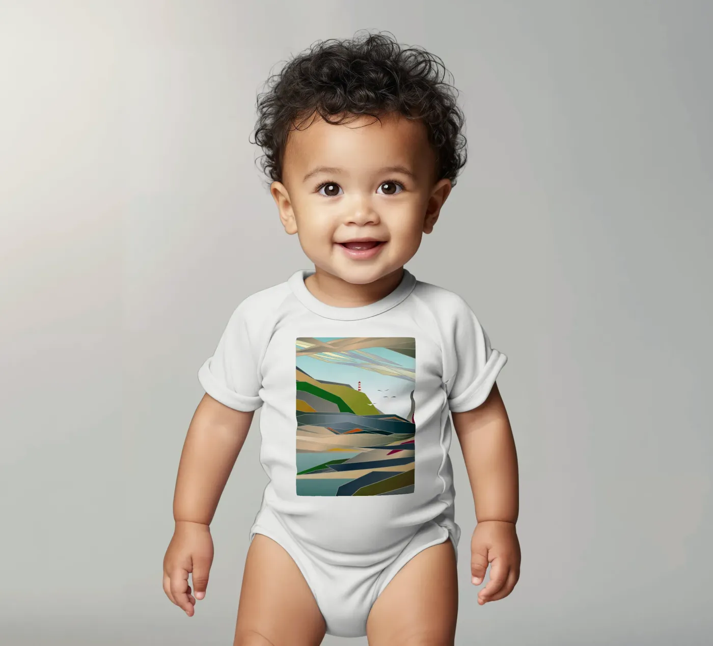 Lighthouse Kurzarm Babybody von Angelo Cerantola