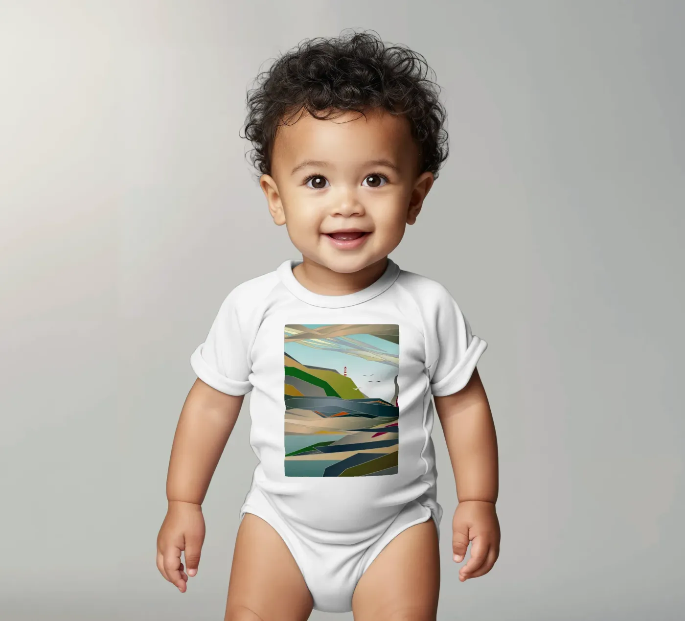 Lighthouse Kurzarm Babybody von Angelo Cerantola