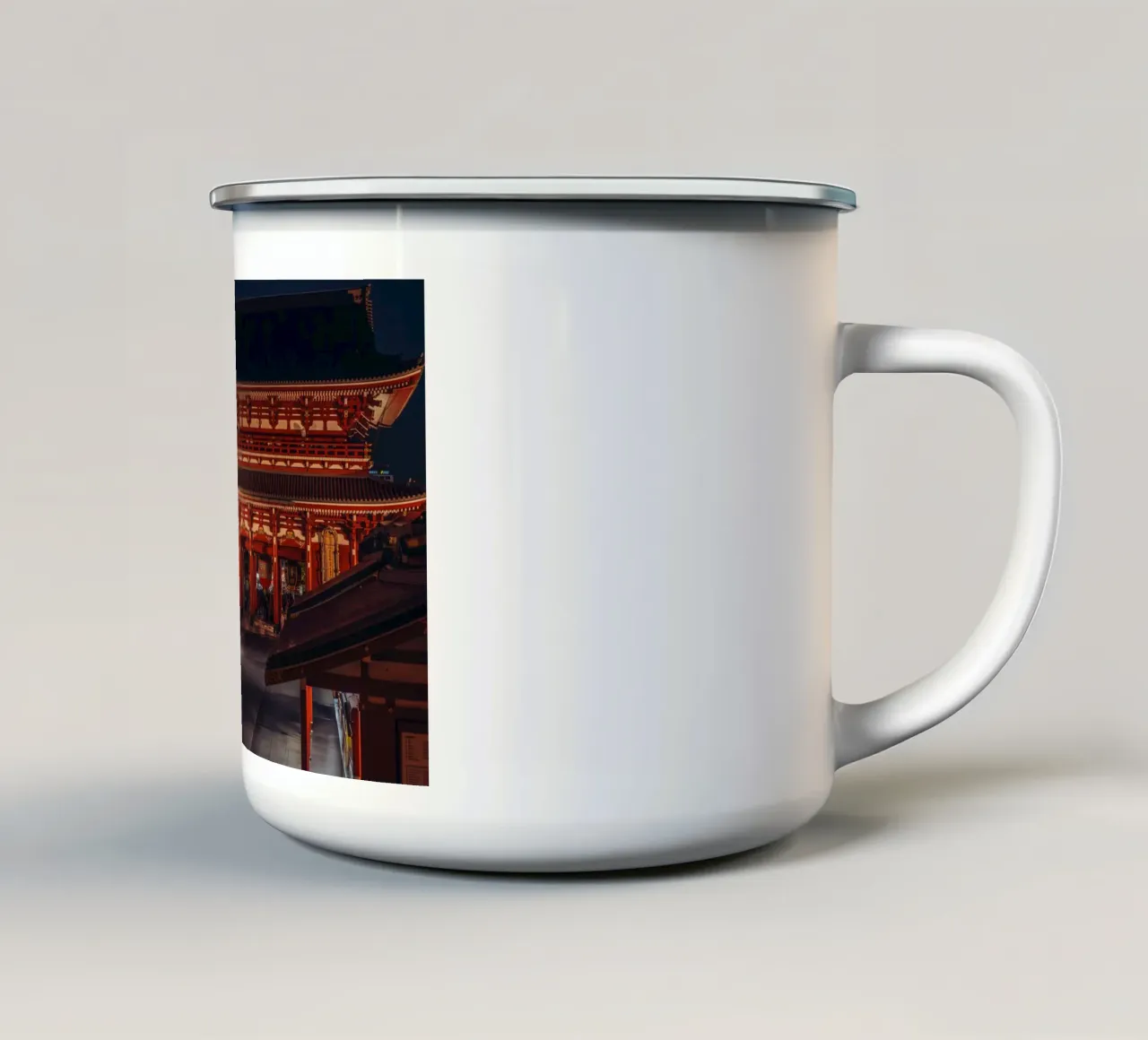 Tempio Sensoji di notte - Asakusa, Tokyo, Giappone tazza in smalto da Marcel Bisig