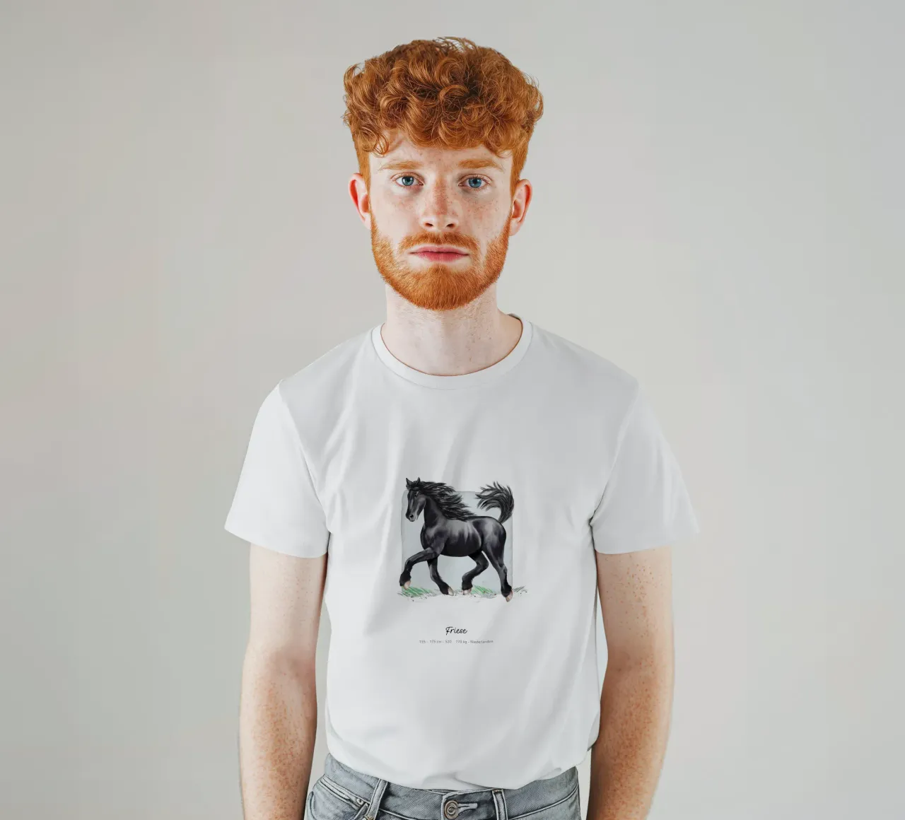 Friese • Pferde Illustration t-shirt da Moonlit Illustrations