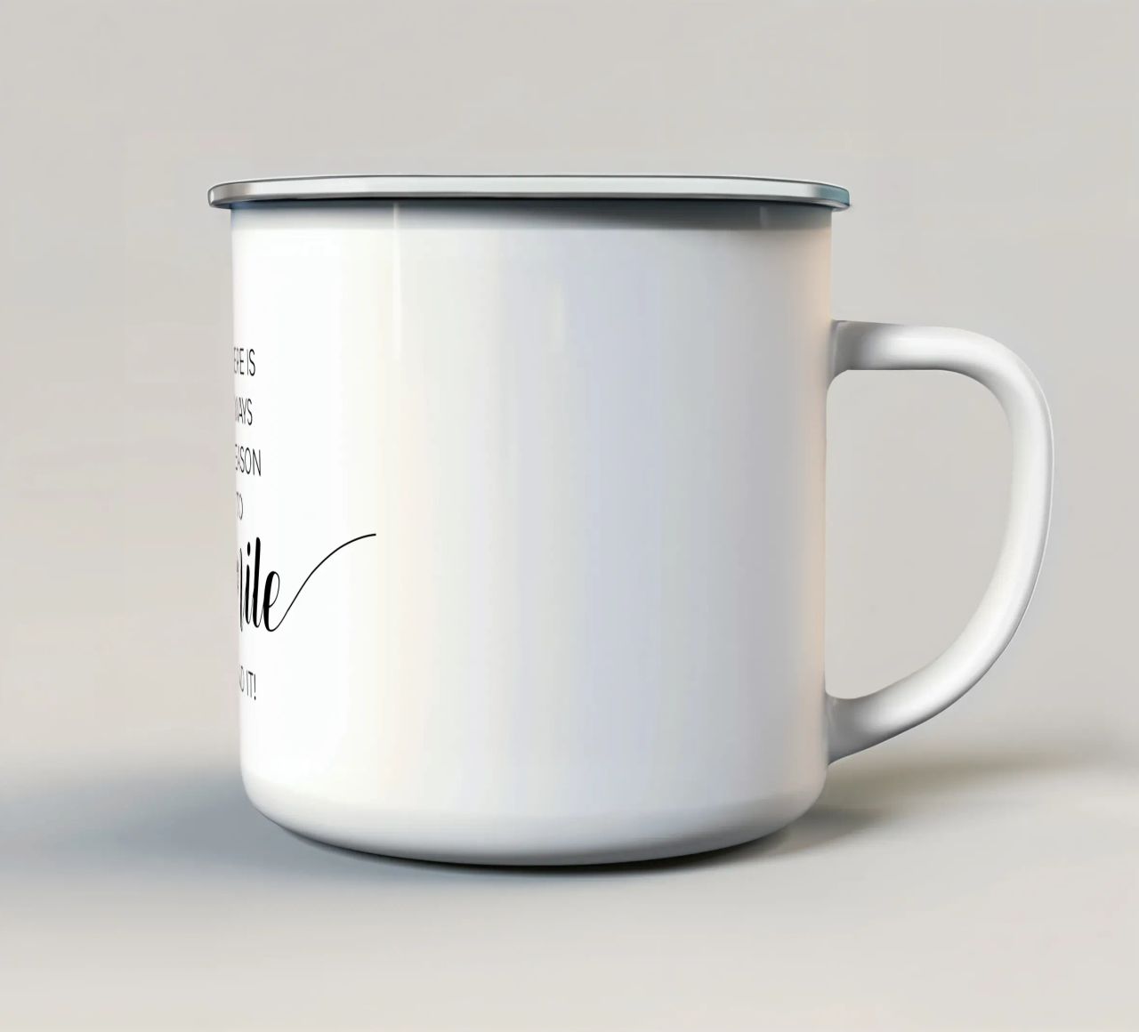C'È SEMPRE UN MOTIVO PER SORRIDERE tazza in smalto da Melanie Viola