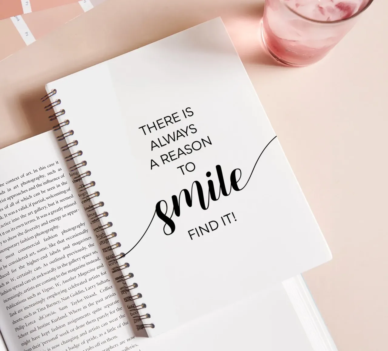 THERE IS ALWAYS A REASON TO SMILE spiral notebook by Melanie Viola