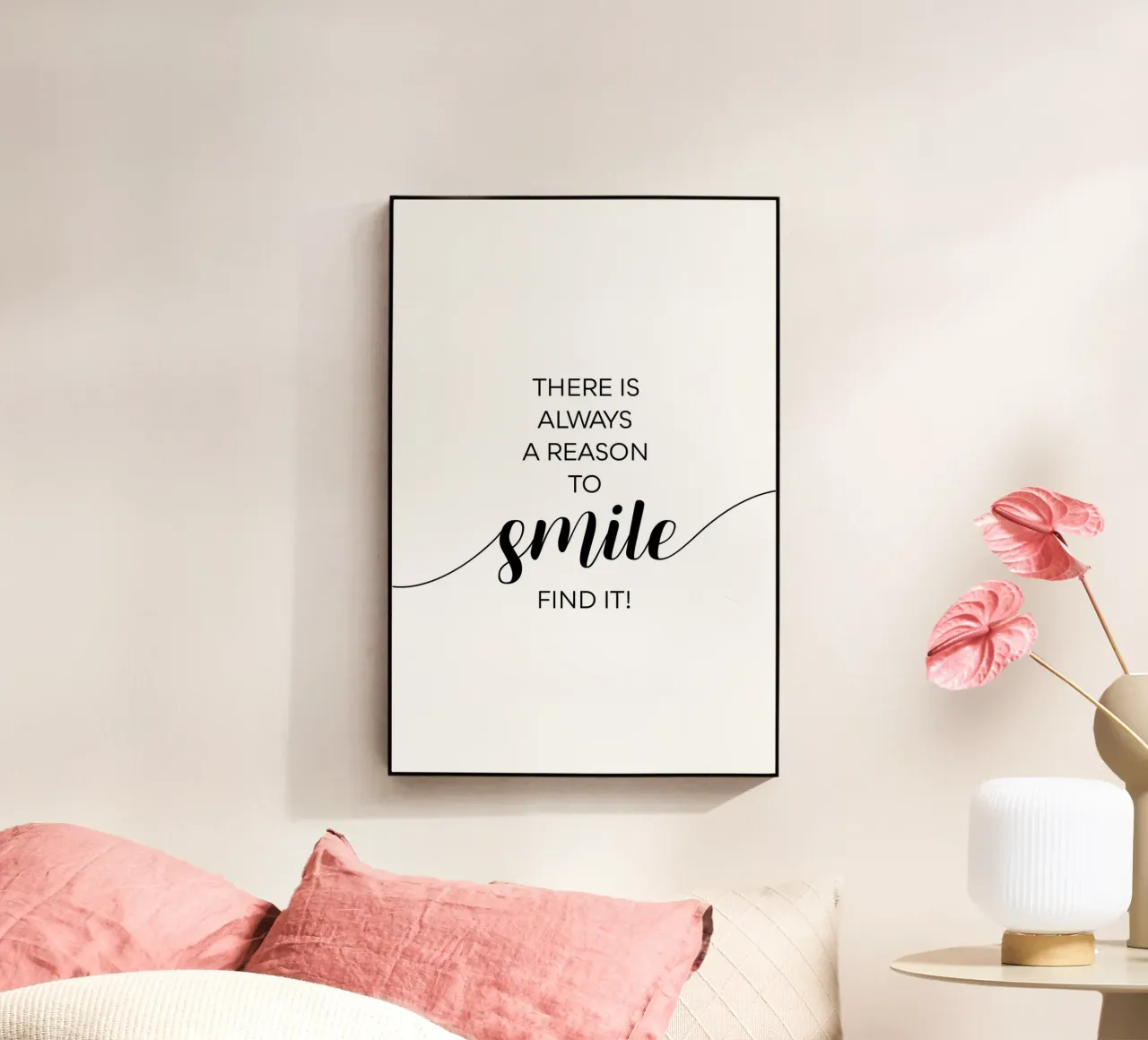 ER IS ALTIJD EEN REDEN OM TE GLIMLACHEN acryl van Melanie Viola