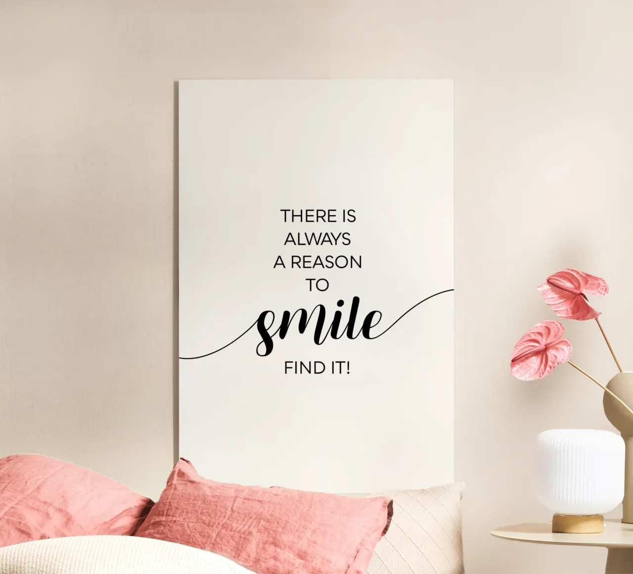 ER IS ALTIJD EEN REDEN OM TE GLIMLACHEN acryl van Melanie Viola