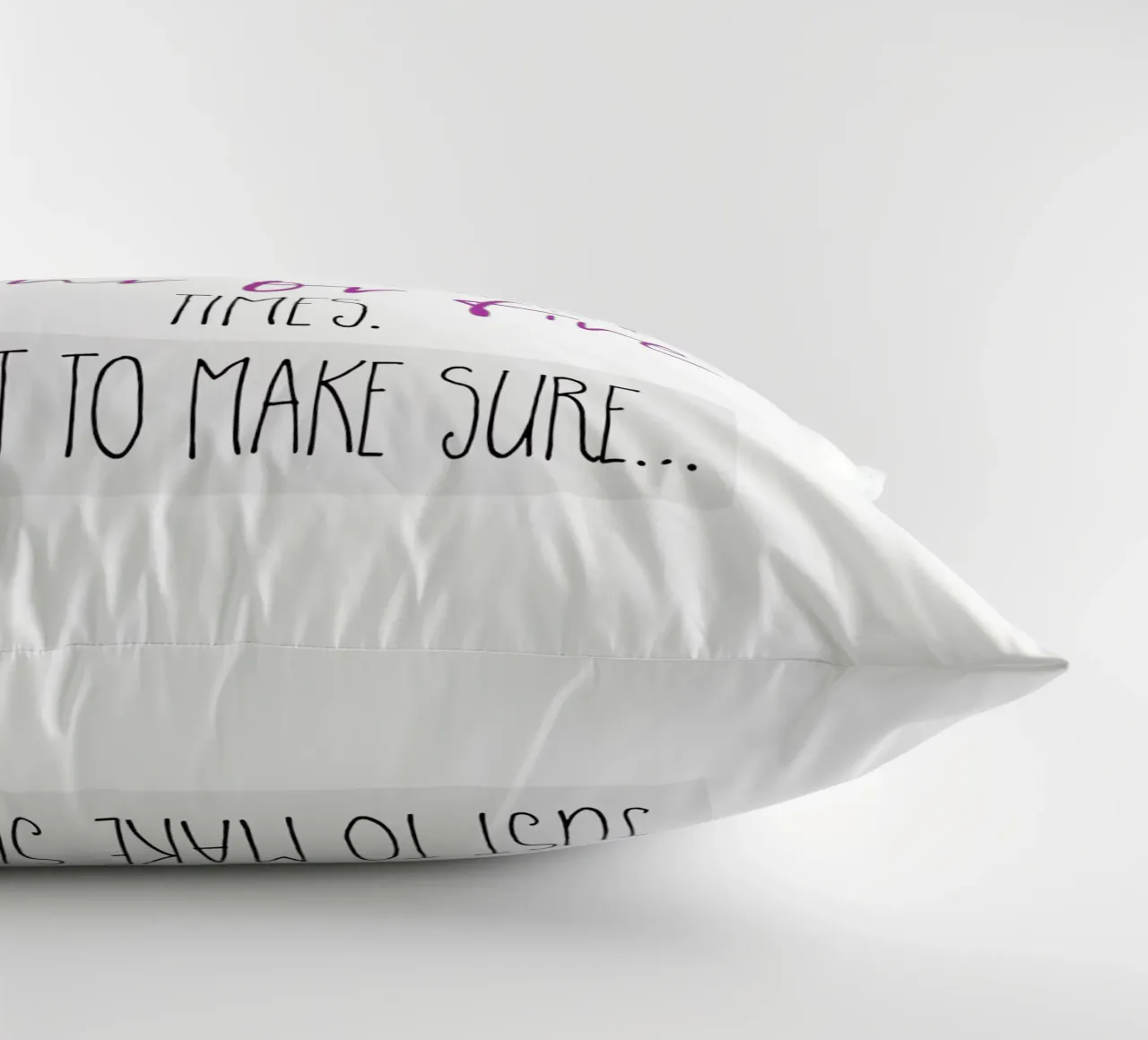 I never make the same mistake twice | pink decorative cushion by Melanie Viola