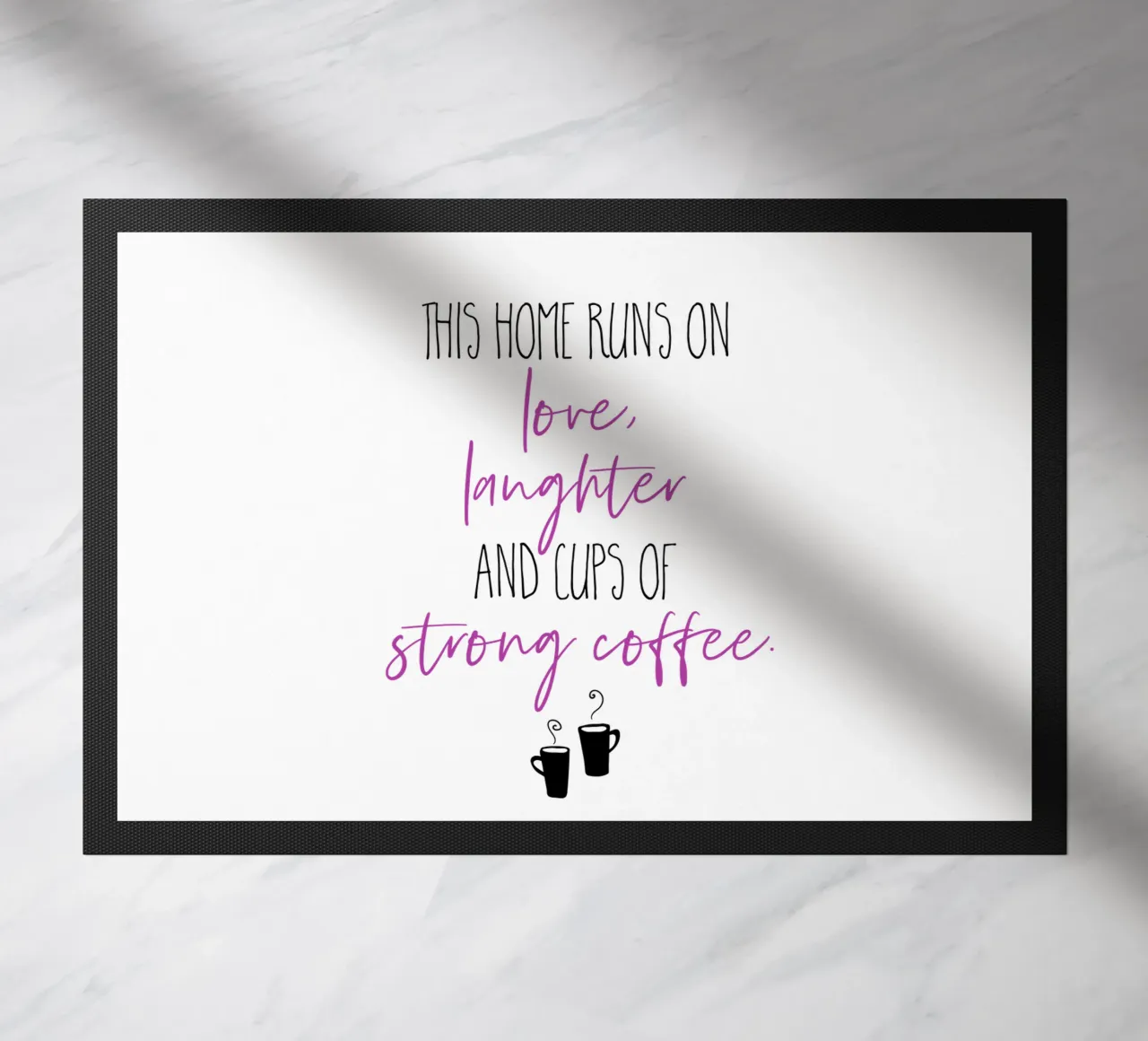 Strong coffee | pink doormat by Melanie Viola