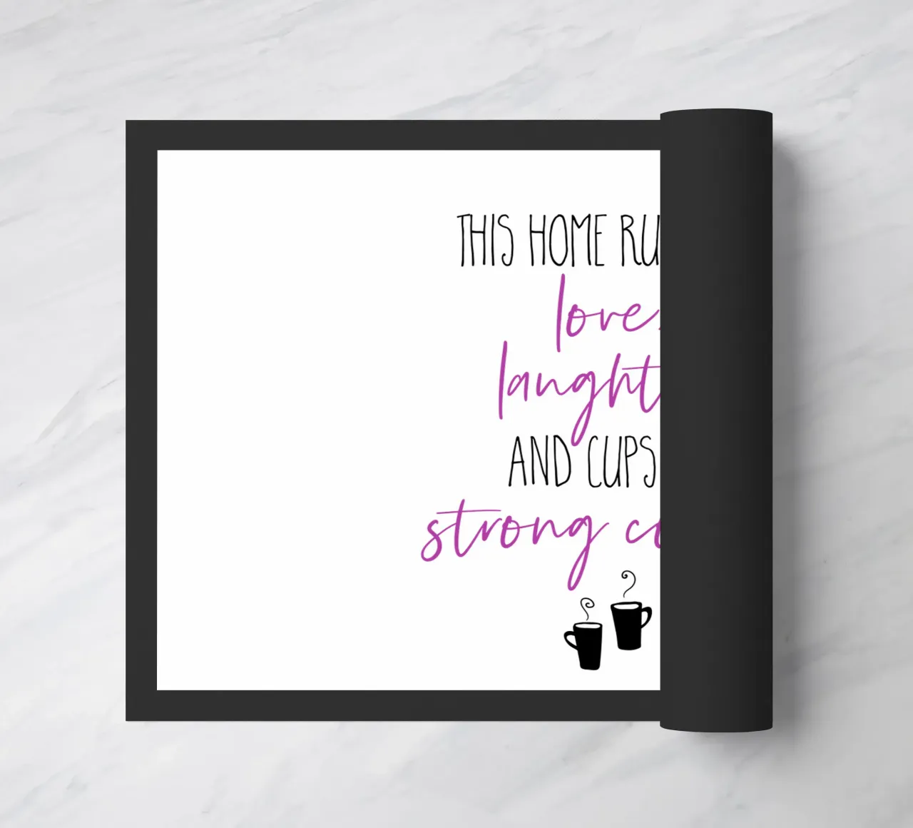 Strong coffee | pink doormat by Melanie Viola