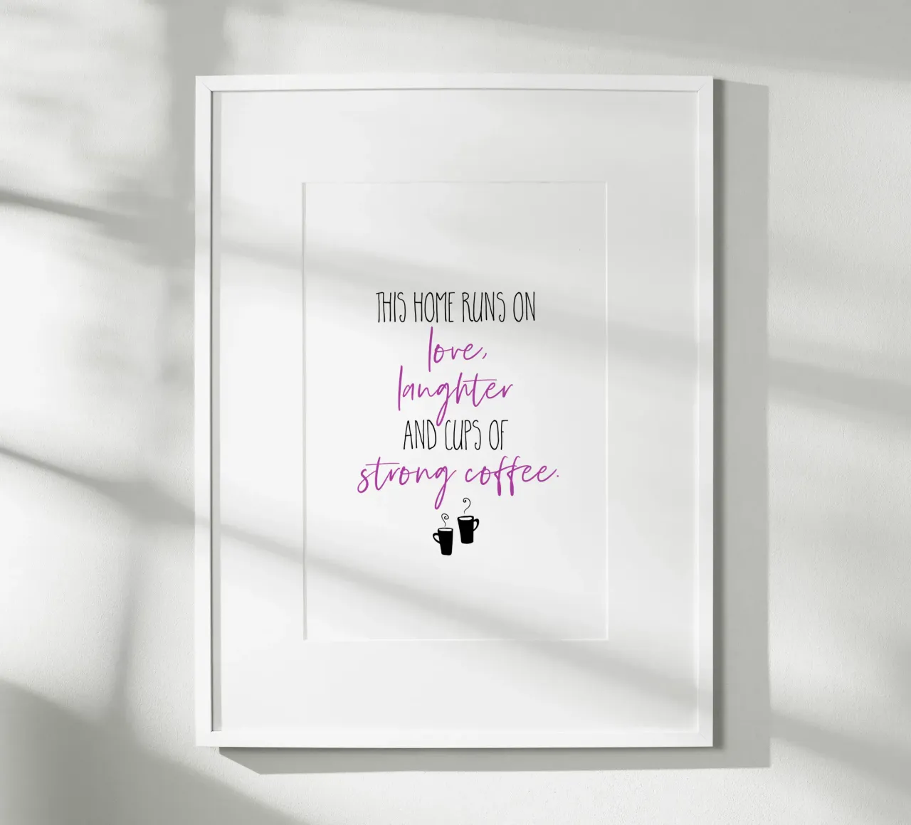 Caffè forte e rosa poster con telaio in plastica da Melanie Viola