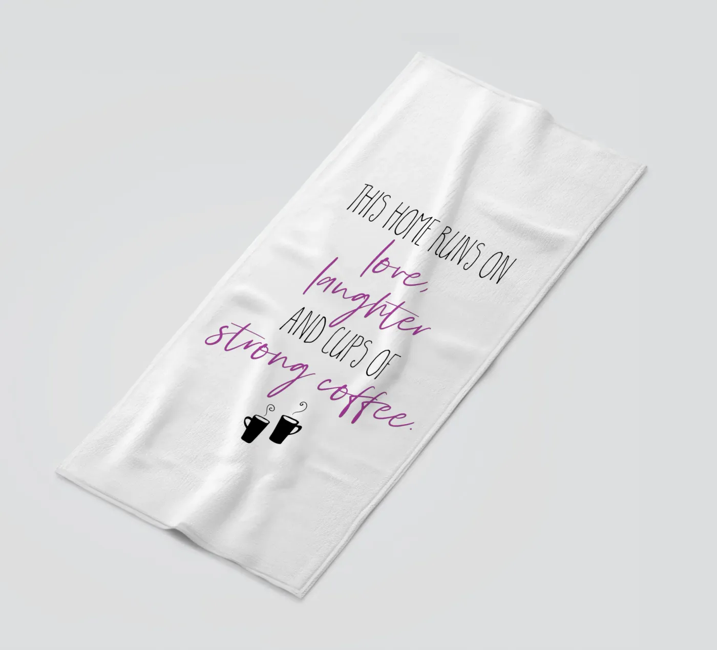 Strong coffee | pink strandhanddoek van Melanie Viola