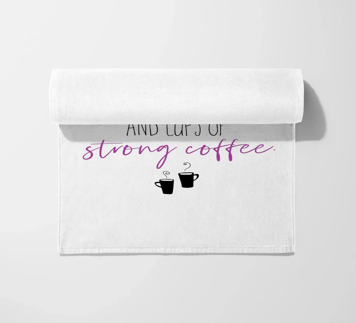Strong coffee | pink strandhanddoek van Melanie Viola