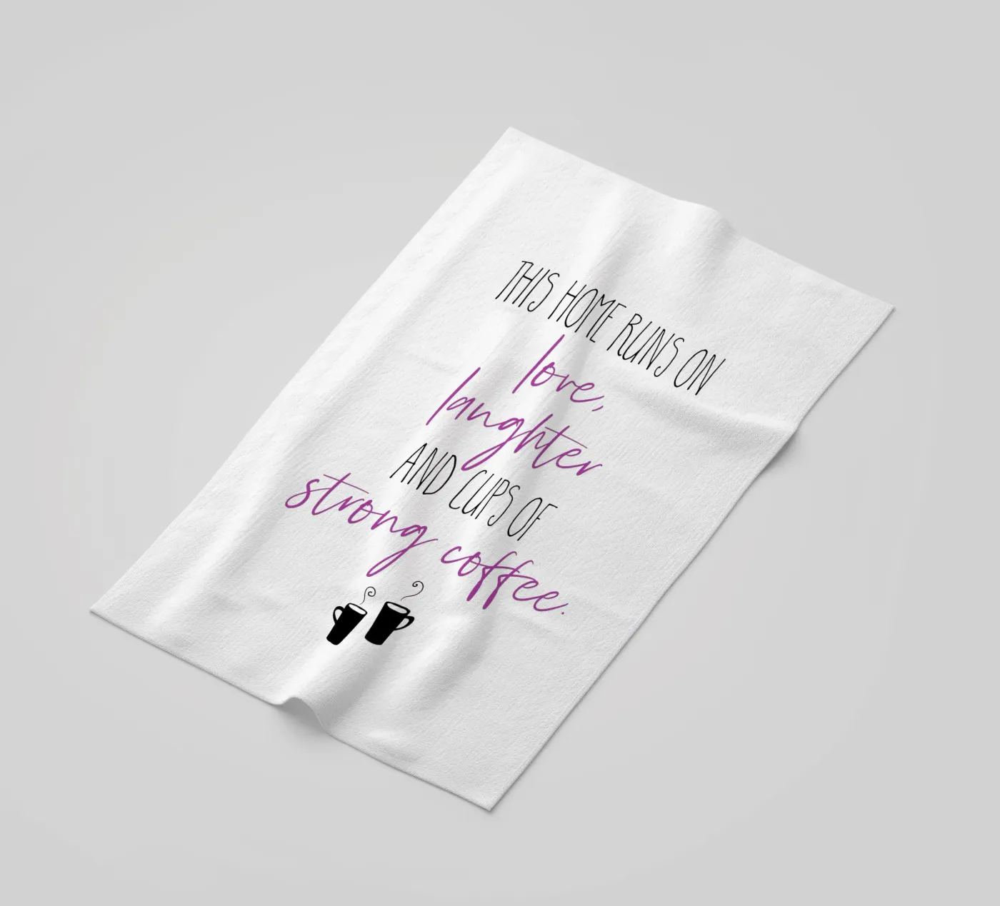 Strong coffee | pink strandhanddoek van Melanie Viola
