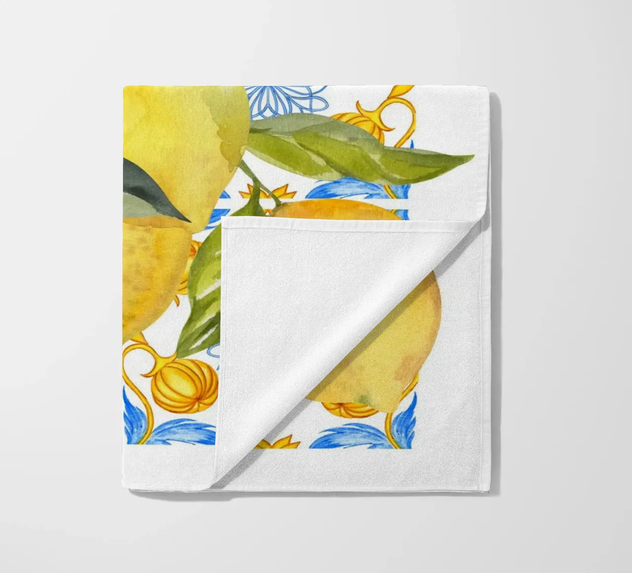 Lemon Mediterranean Tile Print telo mare da Bella Studio