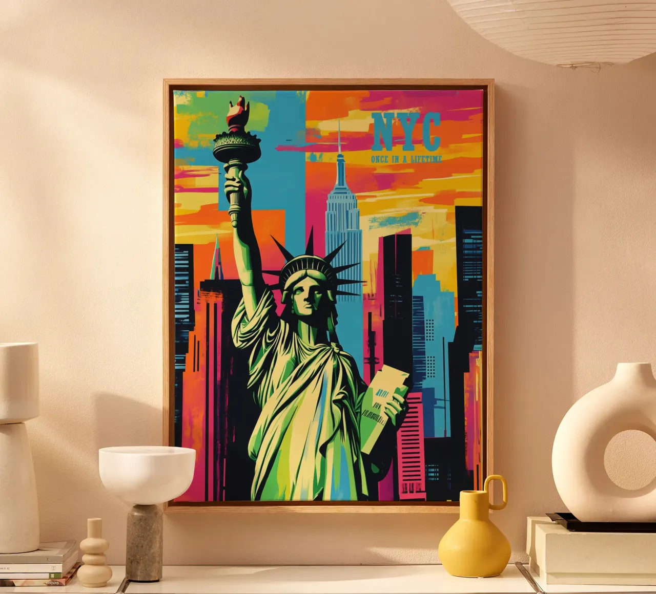 New York City Reisposter | Once In A Lifetime canvas met Baklijst van Autofocus