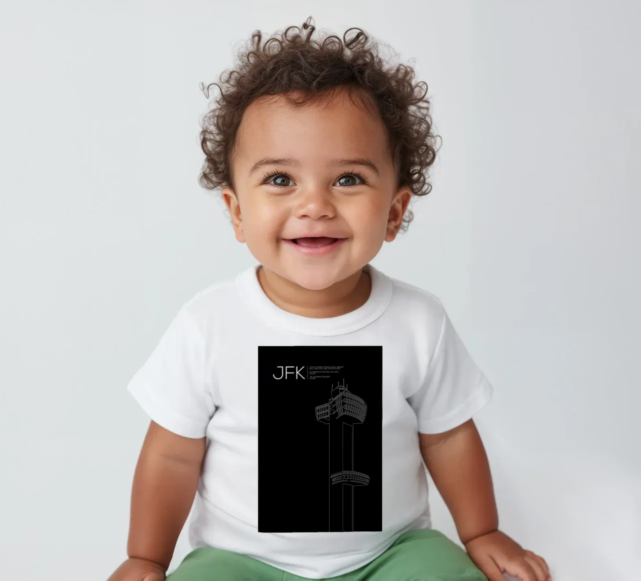 JFK New York Tower Black maglietta neonato da 08left