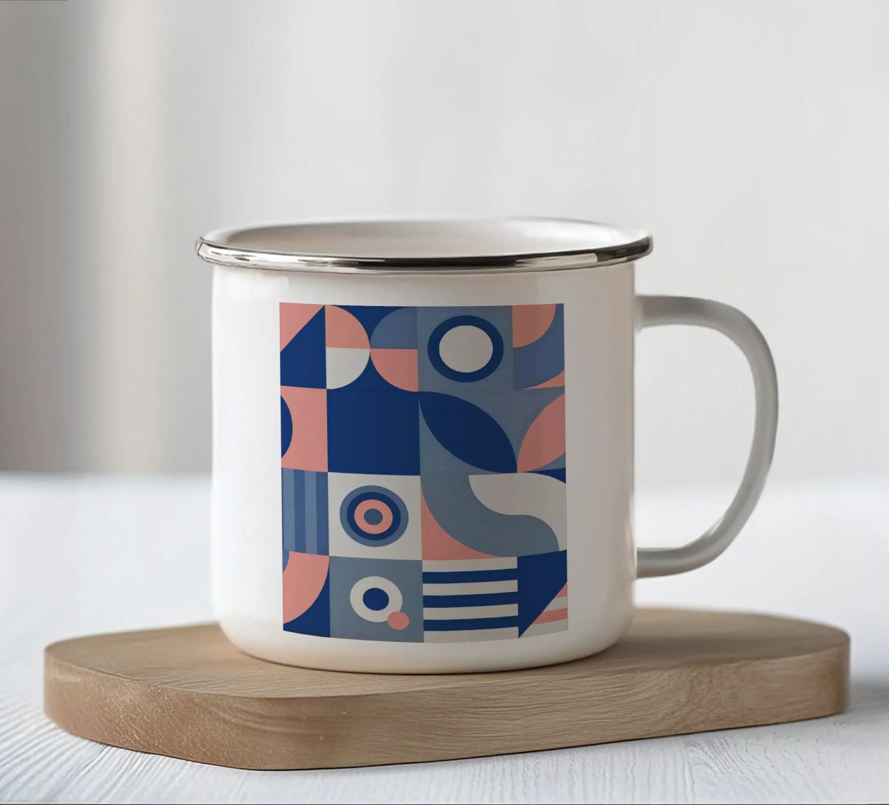Bauhaus geometrico tazza in smalto da Kiroiharu