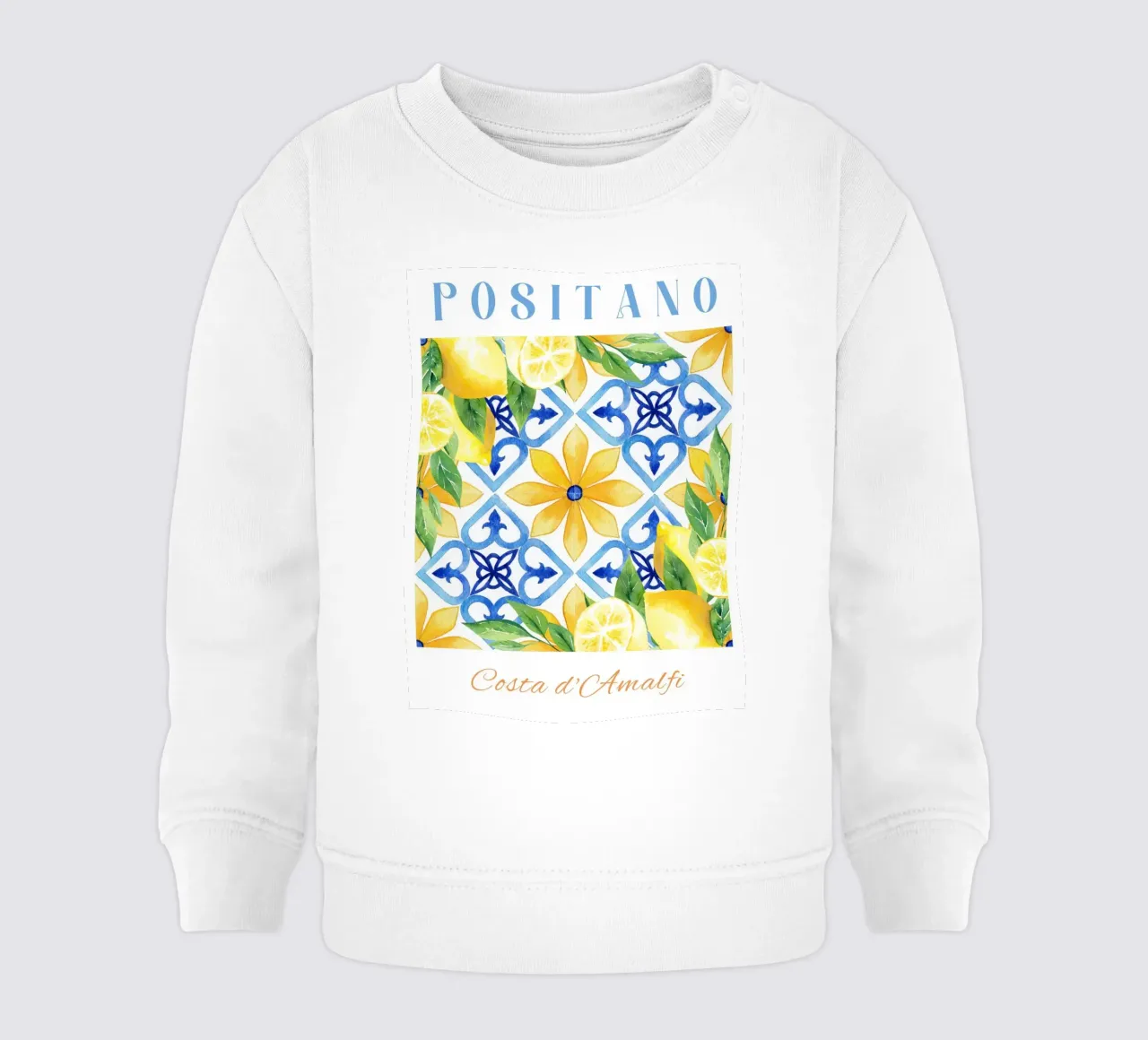 Lemon Positano Print, Amalfi Coast felpa neonato da Bella Studio