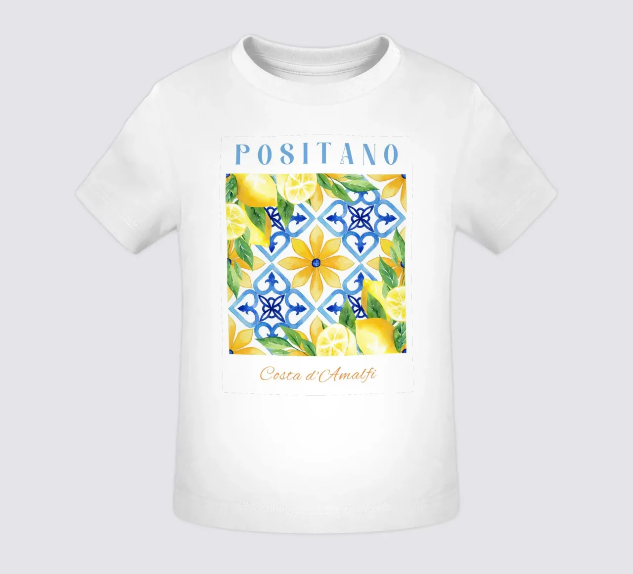Lemon Positano Print, Amalfi Coast maglietta neonato da Bella Studio