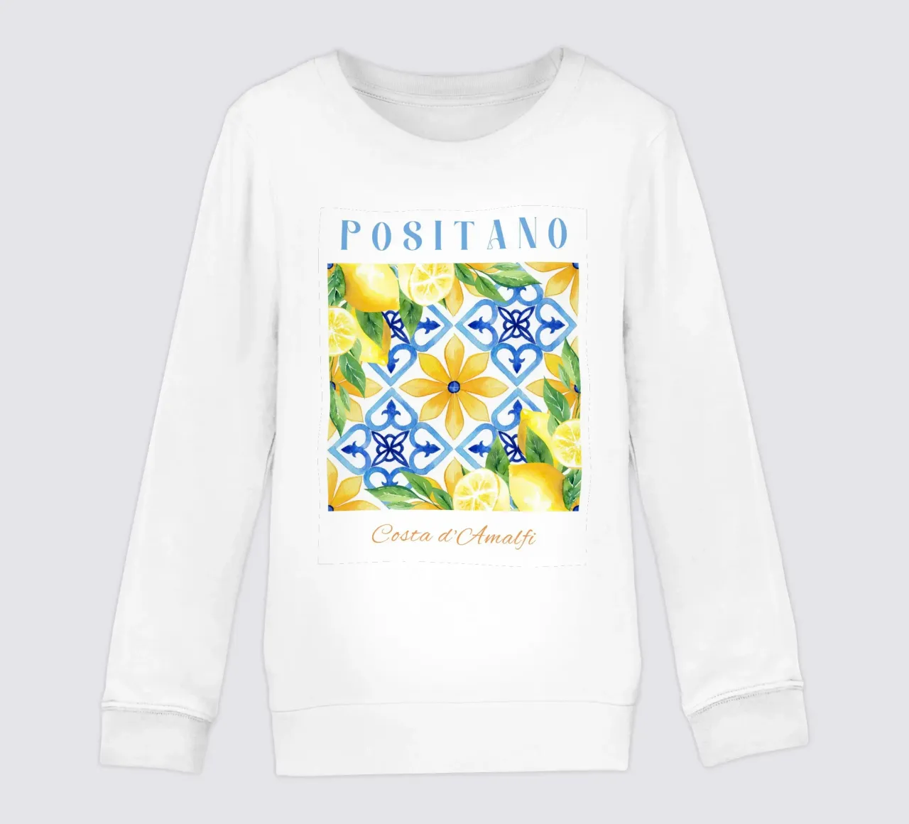 Lemon Positano Print, Amalfi Coast felpa bambino da Bella Studio