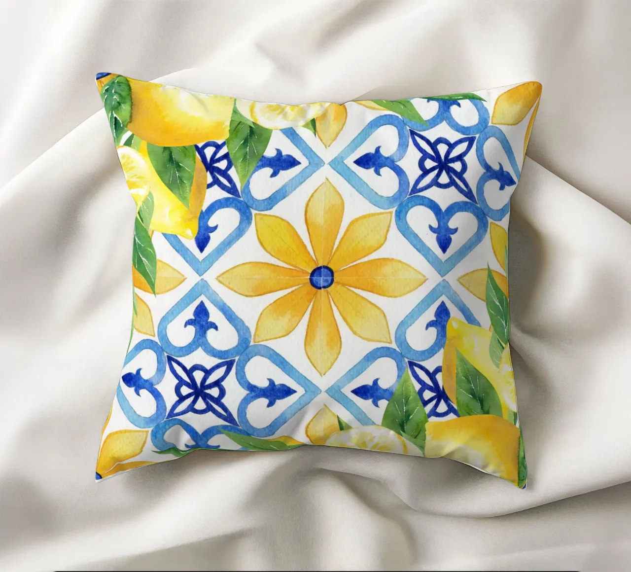 Lemon Positano Print, Amalfi Coast cuscino da Bella Studio