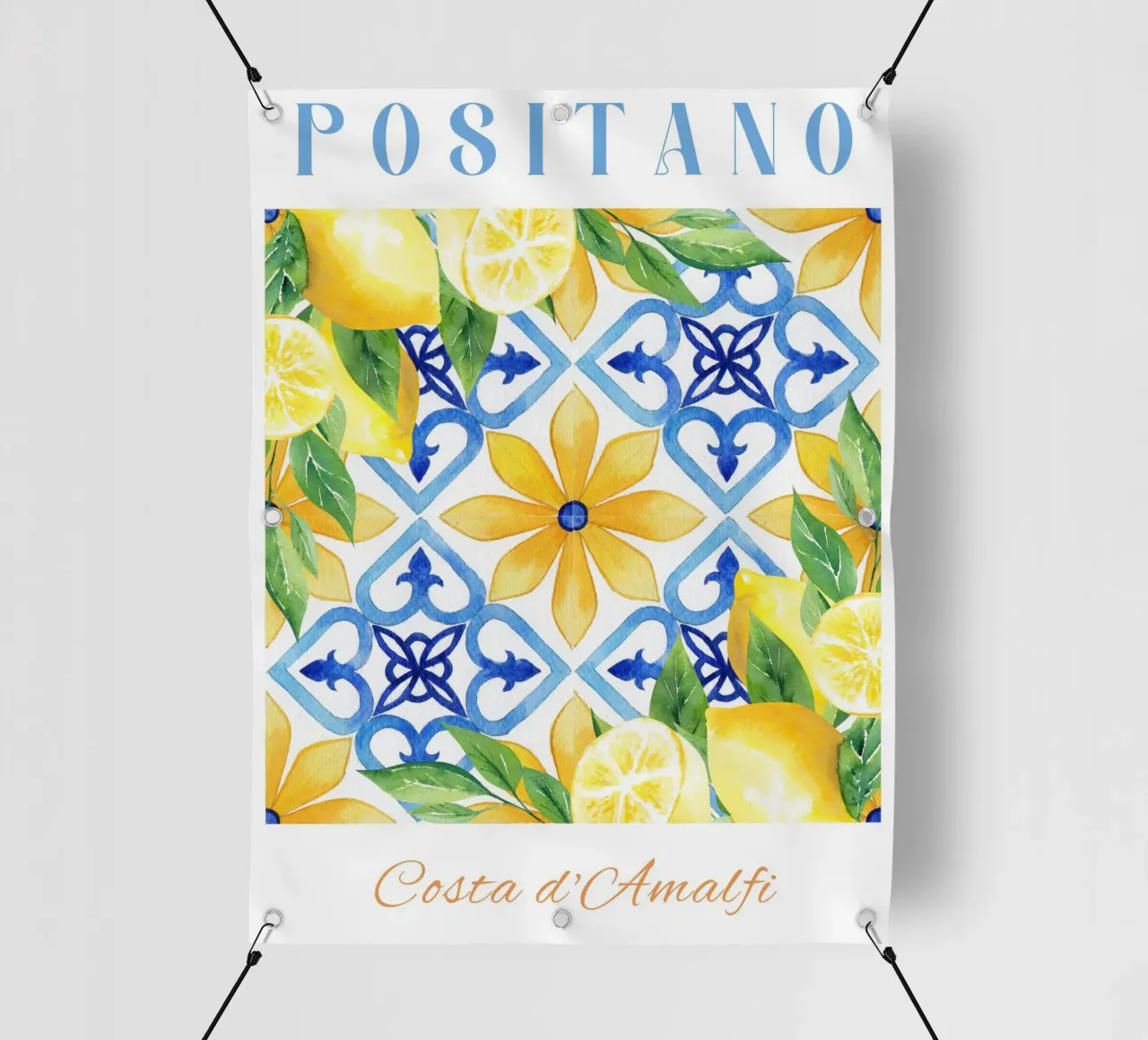 Lemon Positano Print, Amalfi Coast telo in pvc da Bella Studio