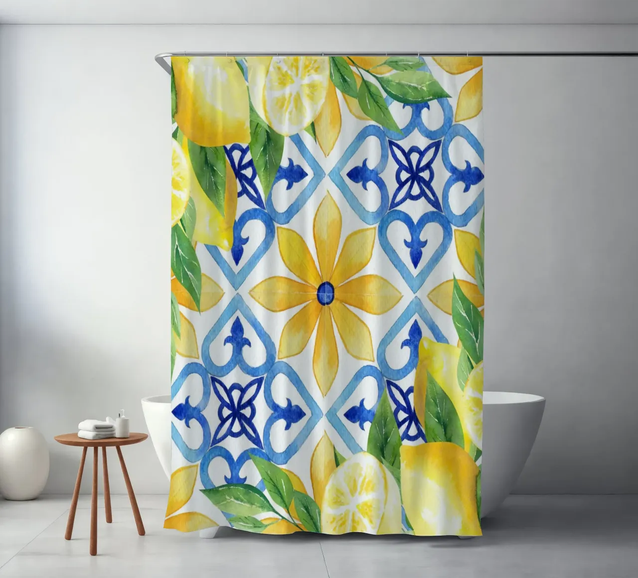 Lemon Positano Print, Amalfi Coast tenda da doccia da Bella Studio