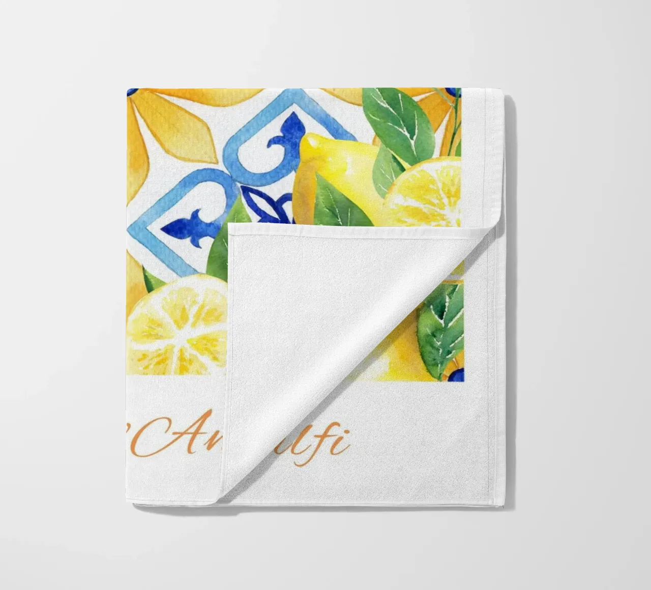 Lemon Positano Print, Amalfi Coast telo mare da Bella Studio