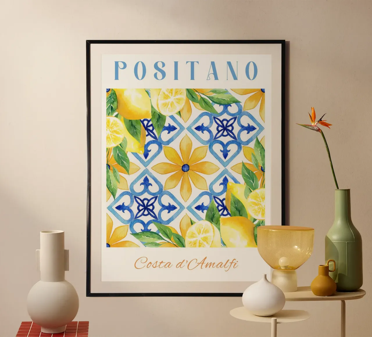 Lemon Positano Print, Amalfi Coast carta hahnemühle da Bella Studio