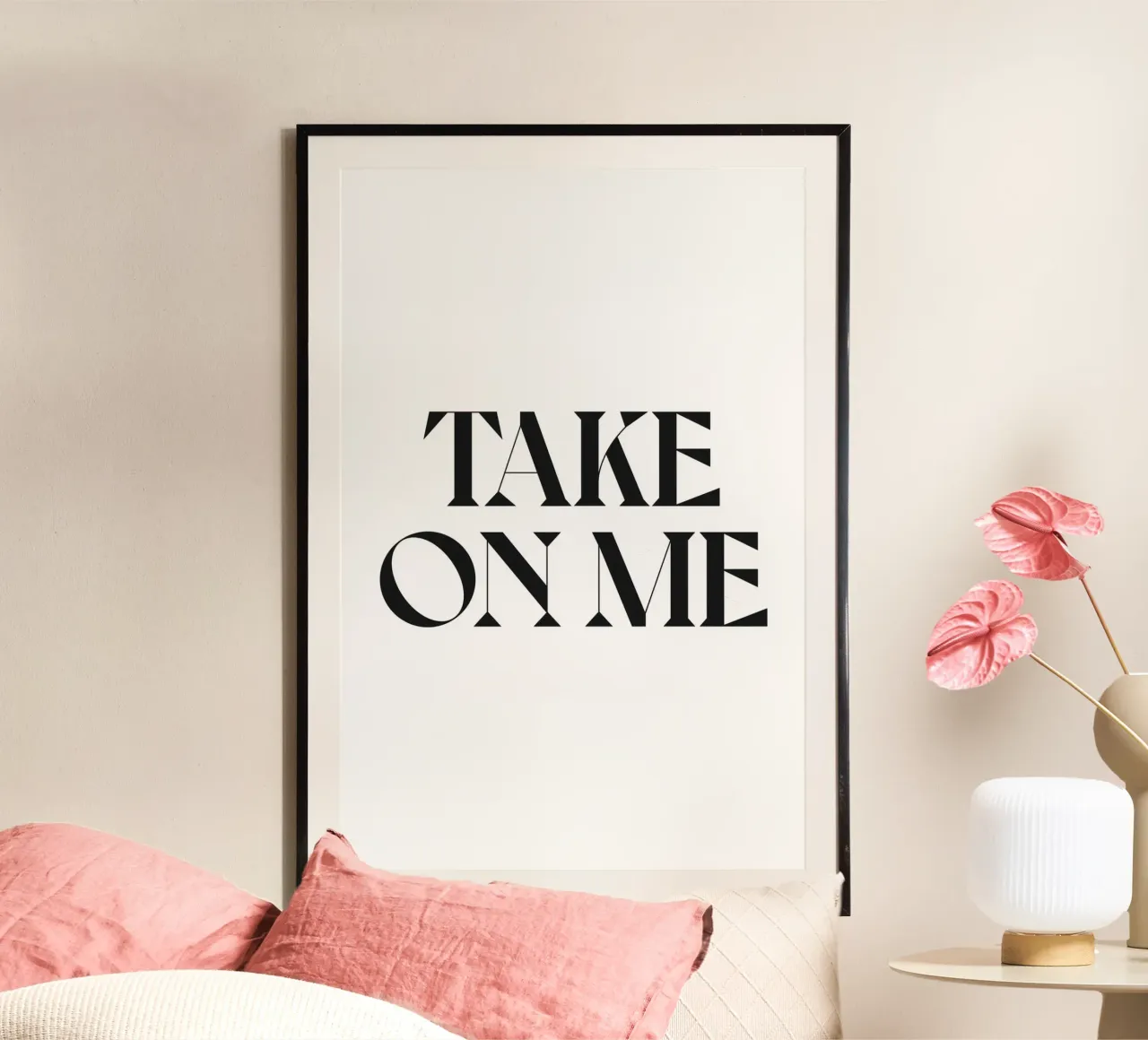 PRENDITI CURA DI ME poster con telaio in legno da n.4
