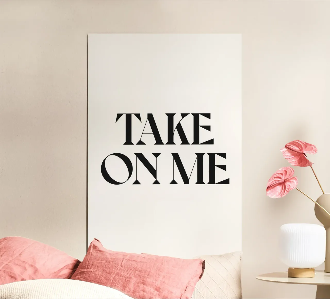 PRENDITI CURA DI ME poster con telaio in legno da n.4