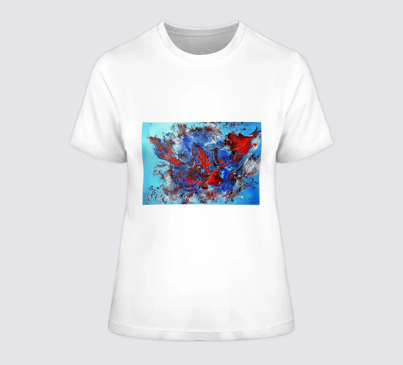 IDEAL GIFT 96 women's fitted t-shirt by Thierry Vobmann Abstract painting