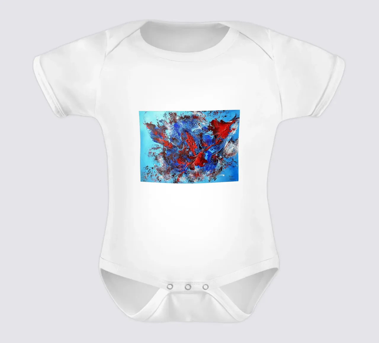IDEAL GIFT 96 short-sleeve baby romper by Thierry Vobmann Abstract painting