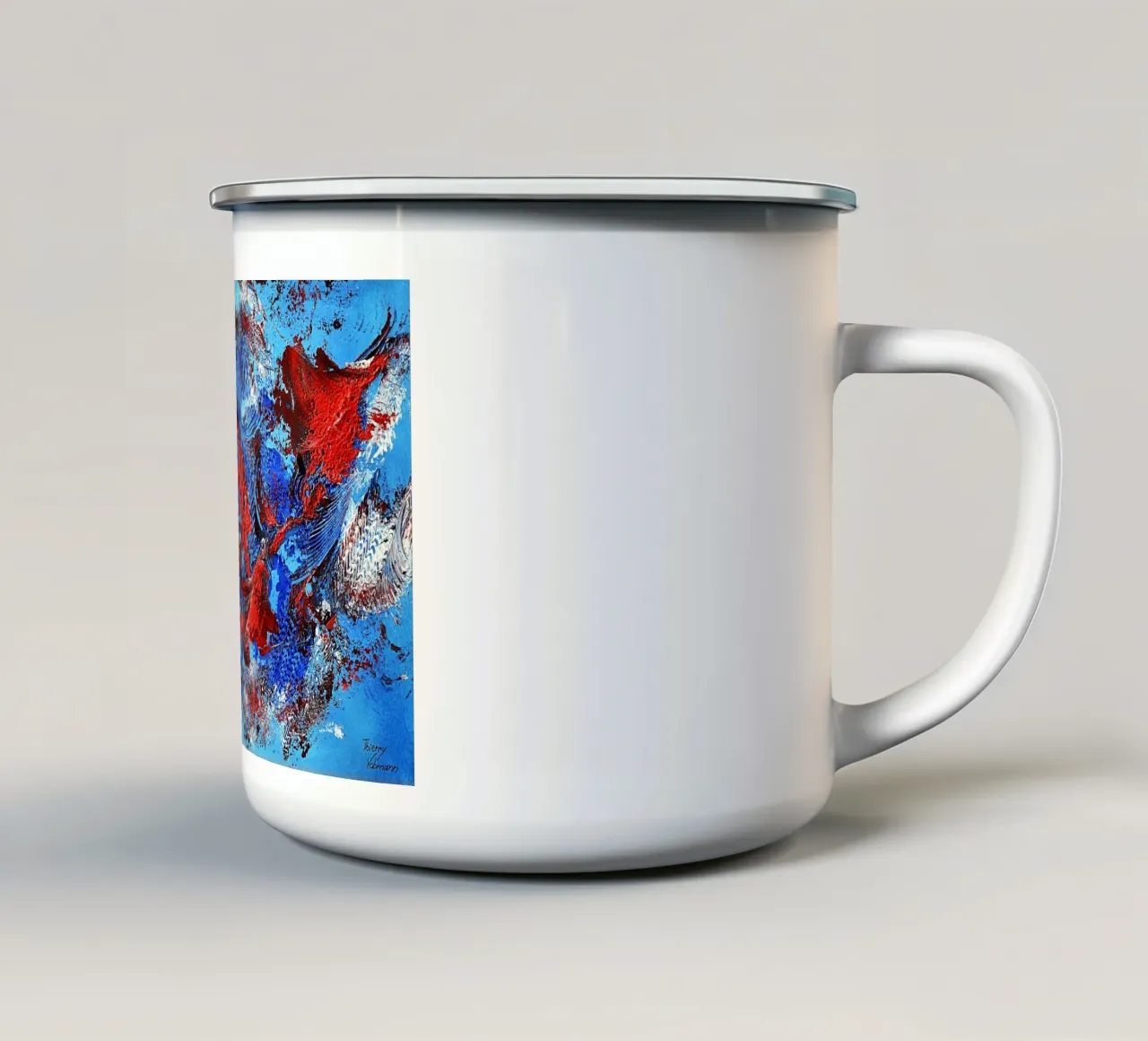 IDEAL GIFT 96 tazza in smalto da Thierry Vobmann Abstract painting