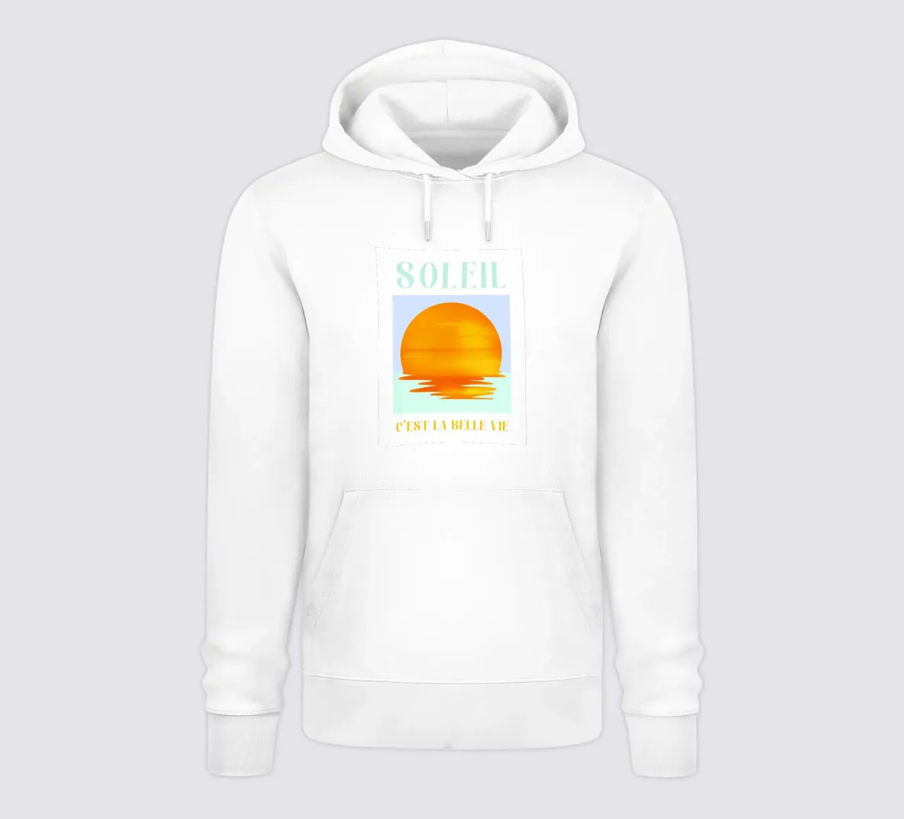 Soleil Print, France Travel Print, Colourful Summer Poster felpa con cappuccio da Bella Studio
