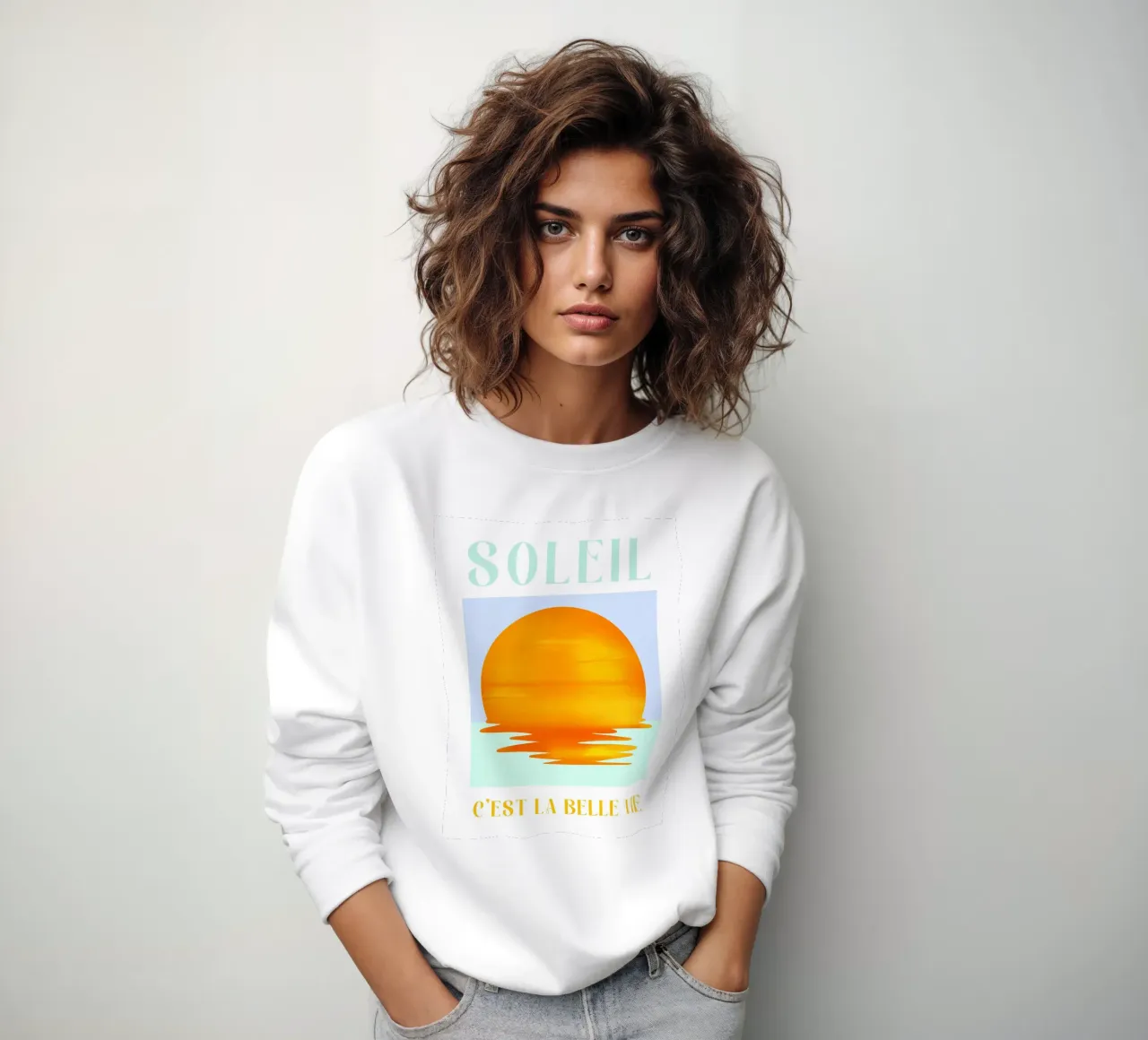 Soleil Print, France Travel Print, Colourful Summer Poster felpa da Bella Studio