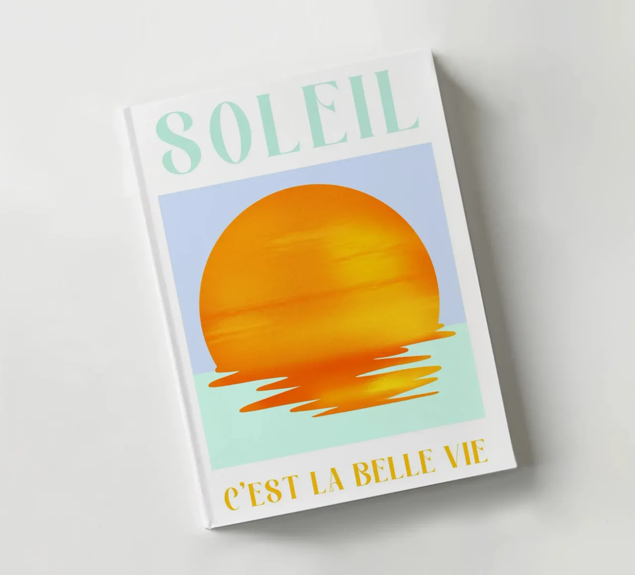Soleil Print, France Travel Print, Colourful Summer Poster notebook by Bella Studio