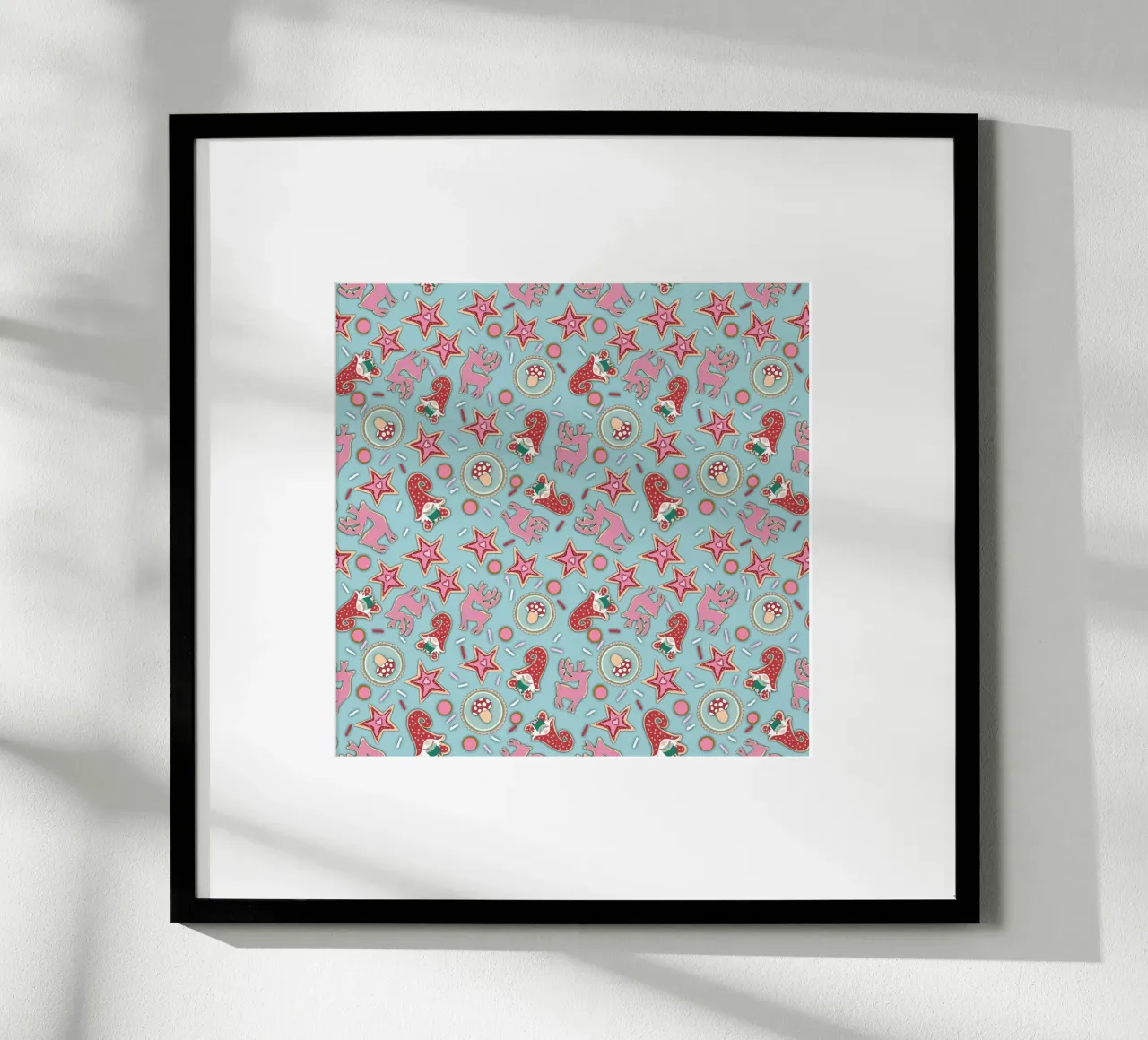 Weihnachtskekse poster con telaio in legno da Miris bunte Modewelt