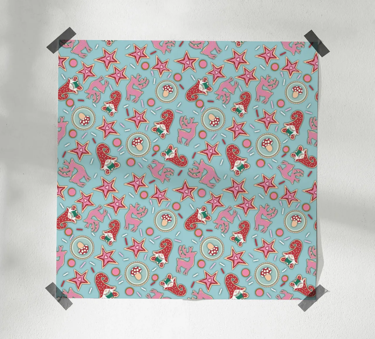Weihnachtskekse poster con telaio in legno da Miris bunte Modewelt
