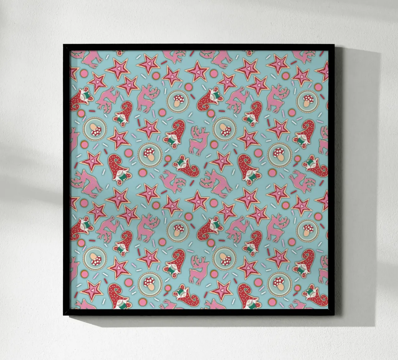 Weihnachtskekse poster con telaio in legno da Miris bunte Modewelt