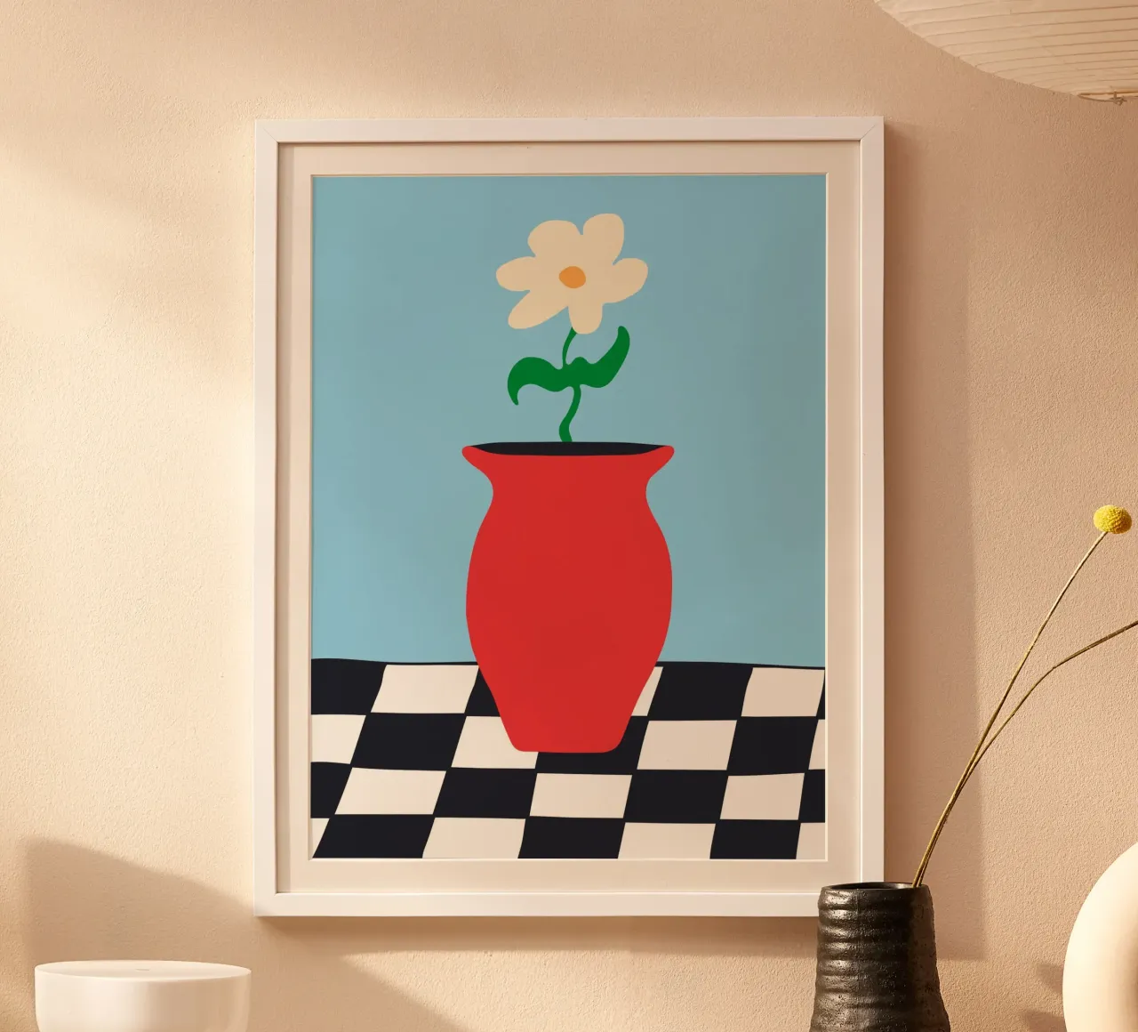 Flowerpot on Checkers carta hahnemühle da Bytenar