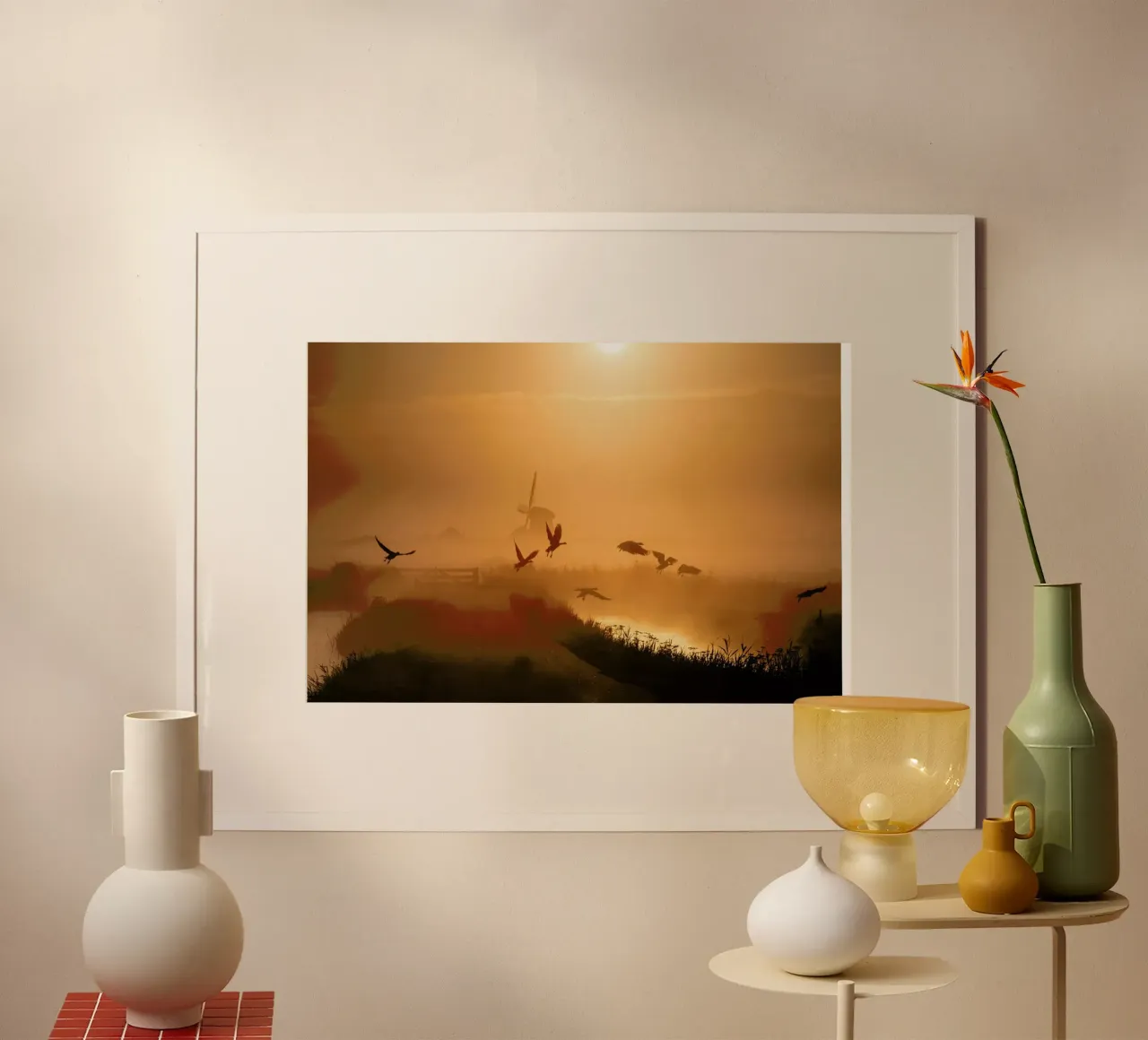 Sunrise Flight - Harm Klaverdijk poster con telaio in alluminio da Pictufy