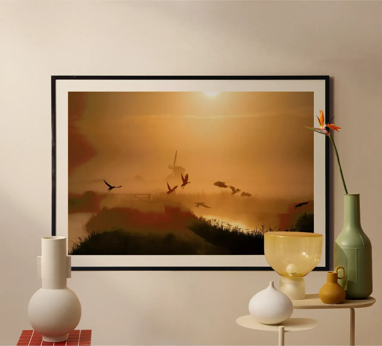 Sunrise Flight - Harm Klaverdijk poster con telaio in alluminio da Pictufy