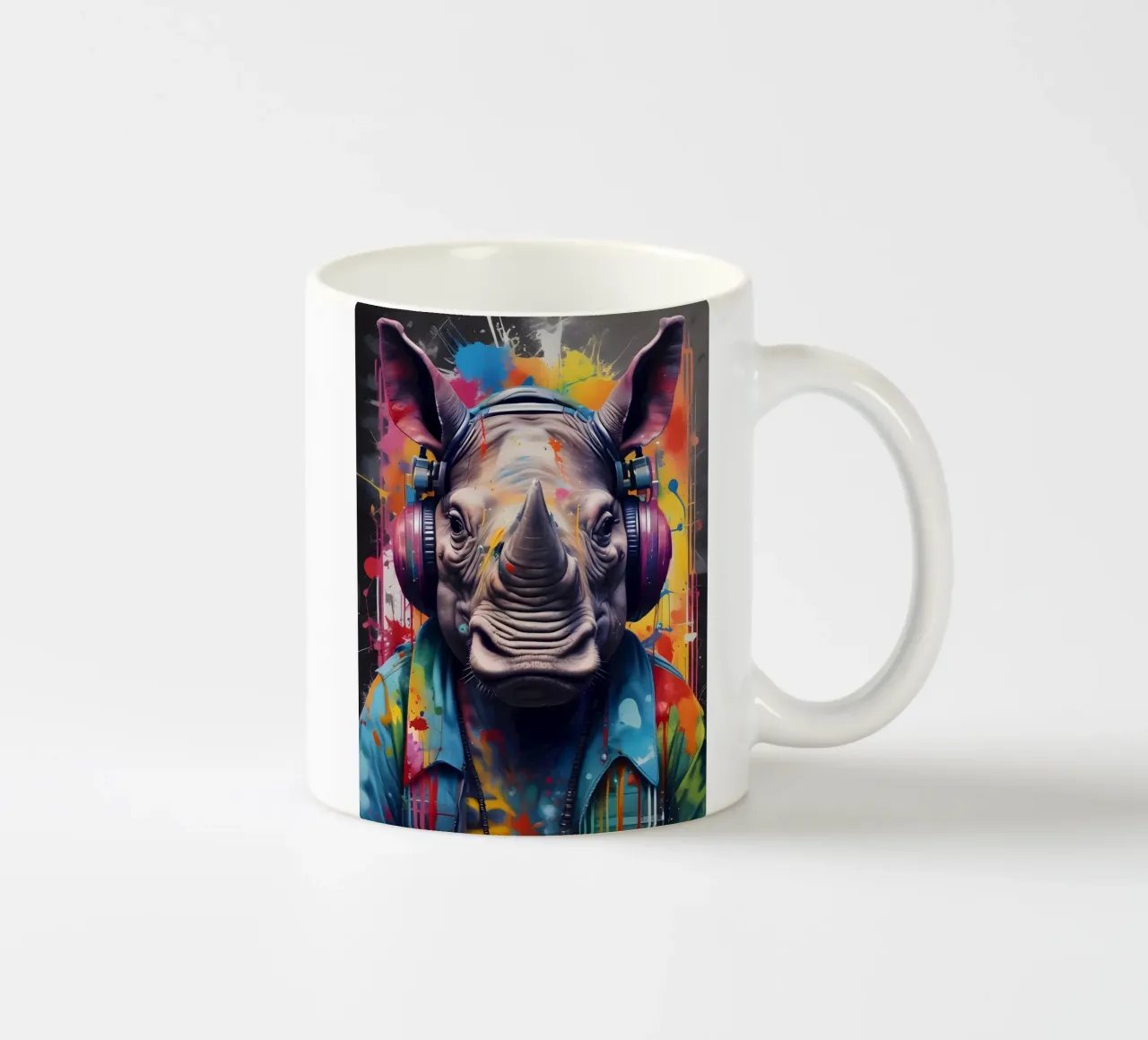 Rinoceronte in cuffia tazza in ceramica da MakArena