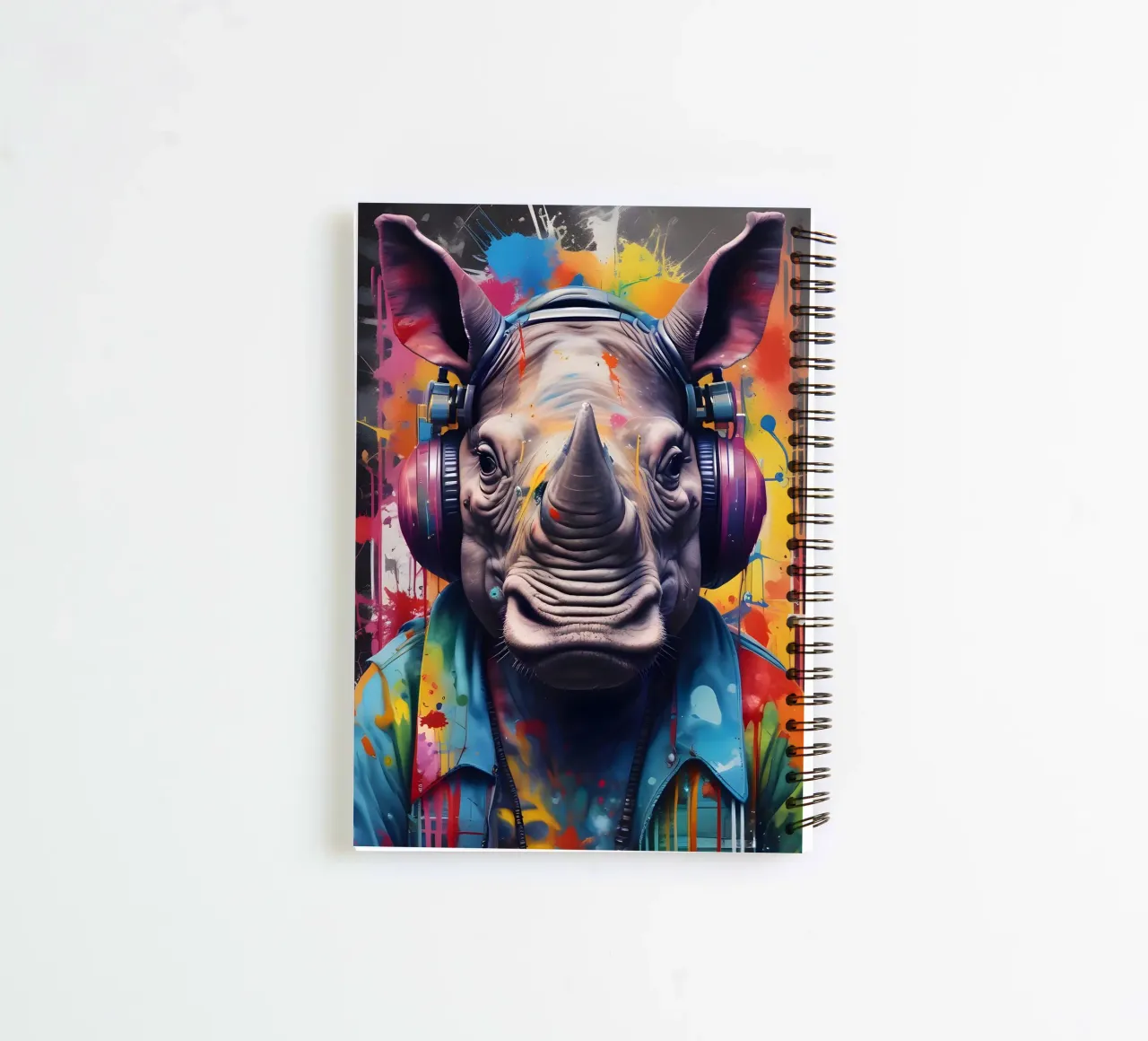 Le rhinocéros au casque carnet à spirale de MakArena