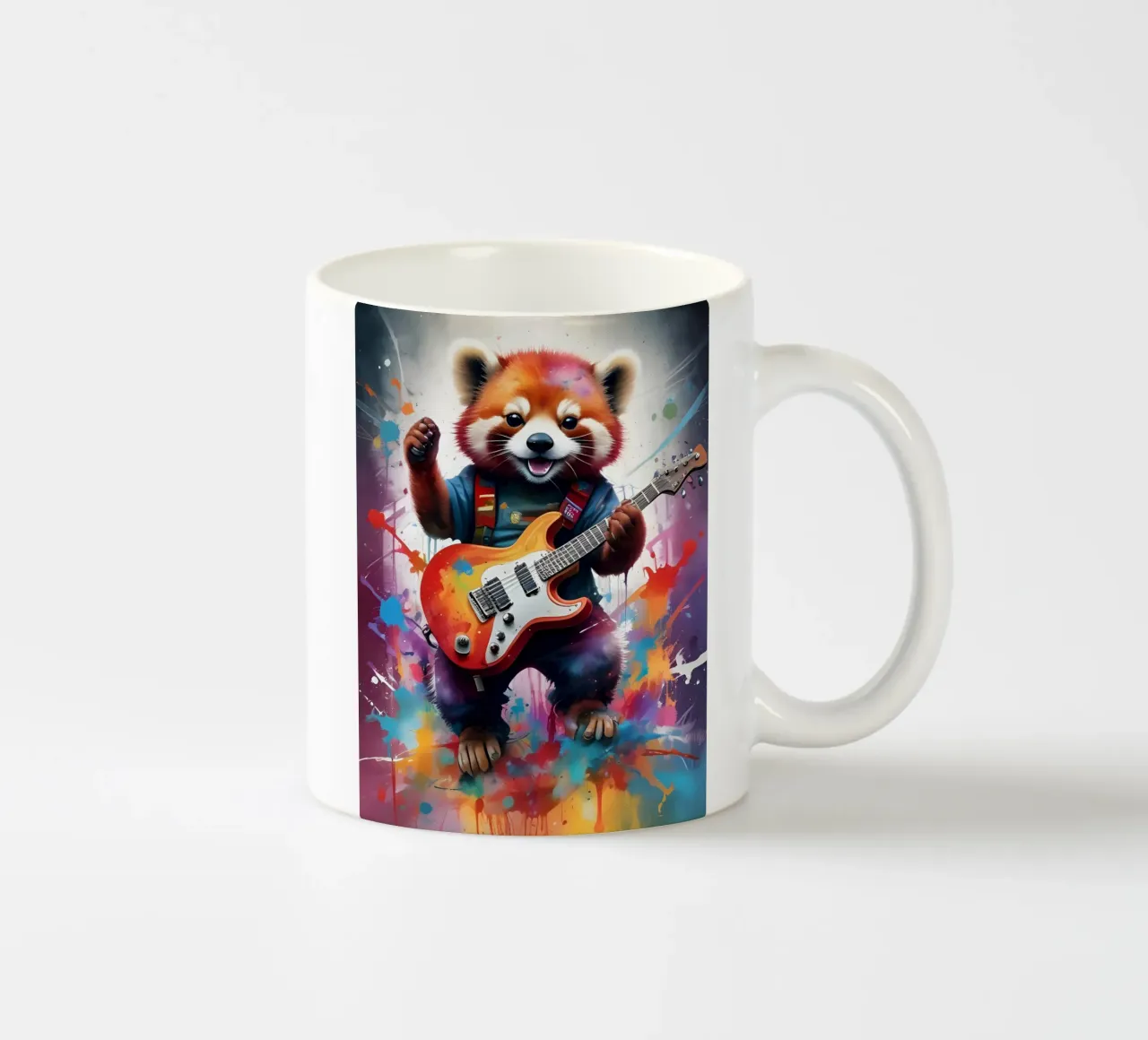 Il panda rosso suona la chitarra tazza in ceramica da MakArena