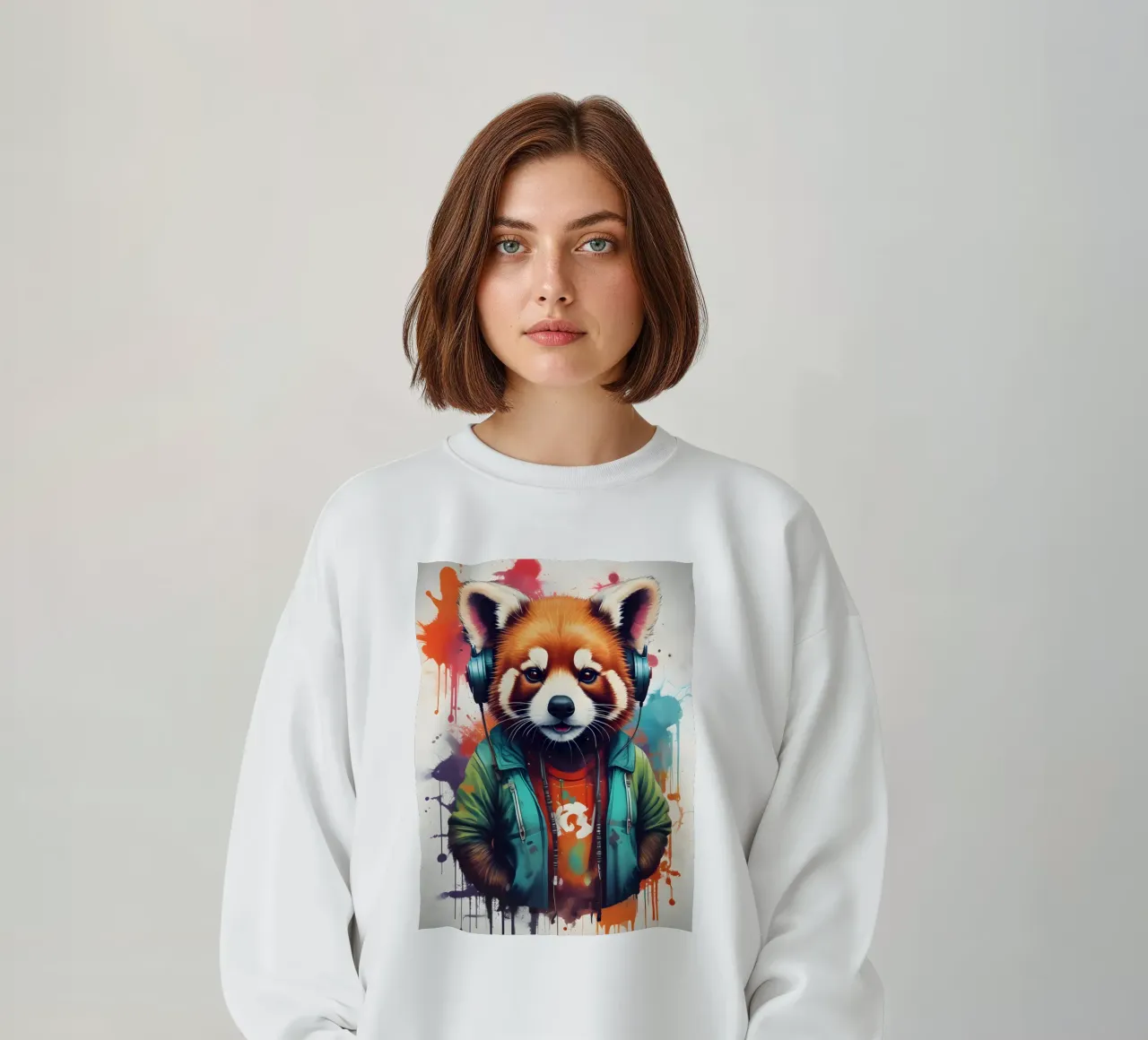 Panda rosso in cuffia felpa da MakArena