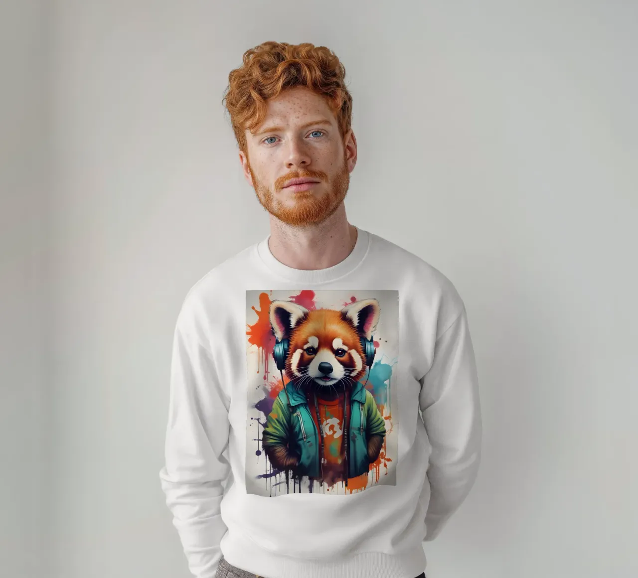 Panda rosso in cuffia felpa da MakArena